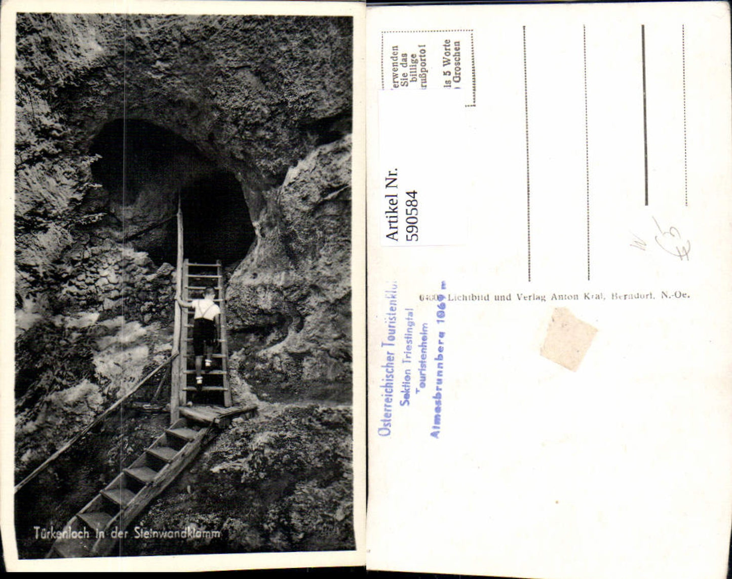 590584,Türkenloch i. d. Steinwandklamm Leiter Weissenbach an der Triesting