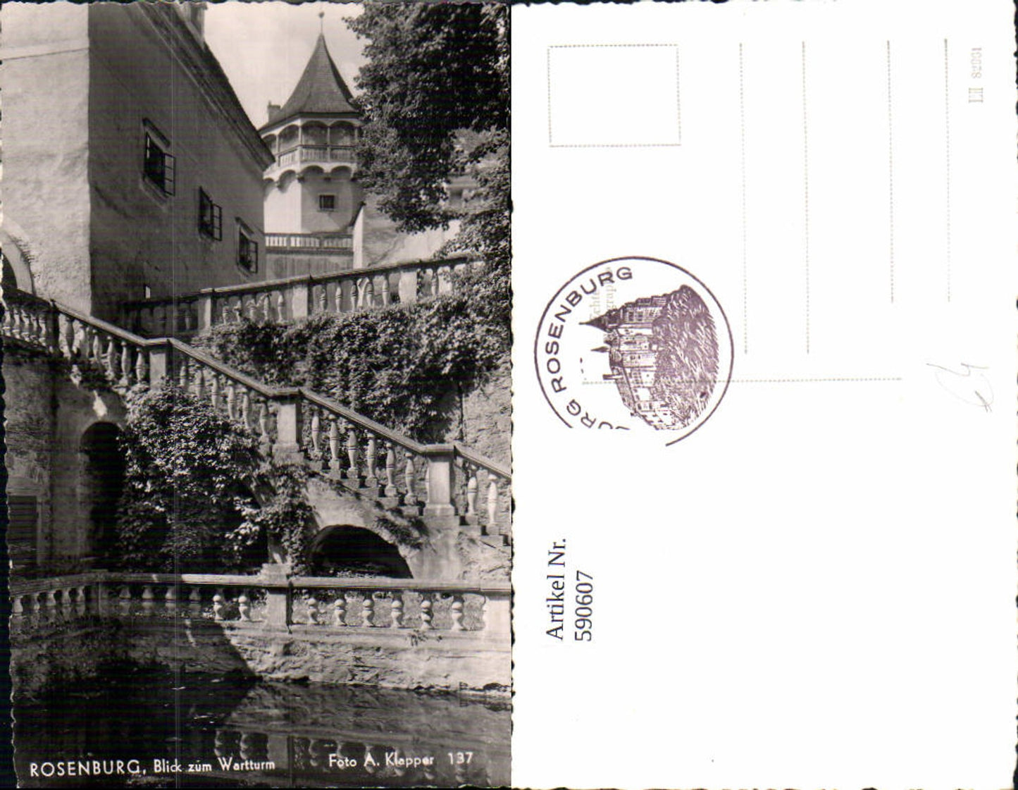 590607,Foto Ak Rosenburg Blick z. Wartturm Rosenburg-Mold
