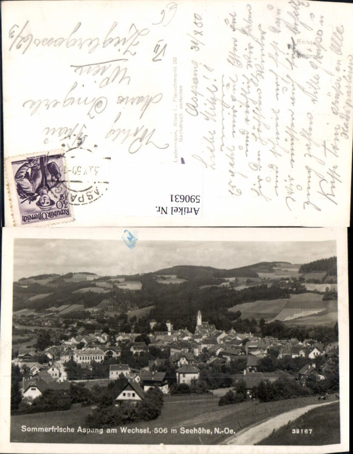 590631,Foto Ak Aspang a. Wechsel Aspang-Markt Ansicht
