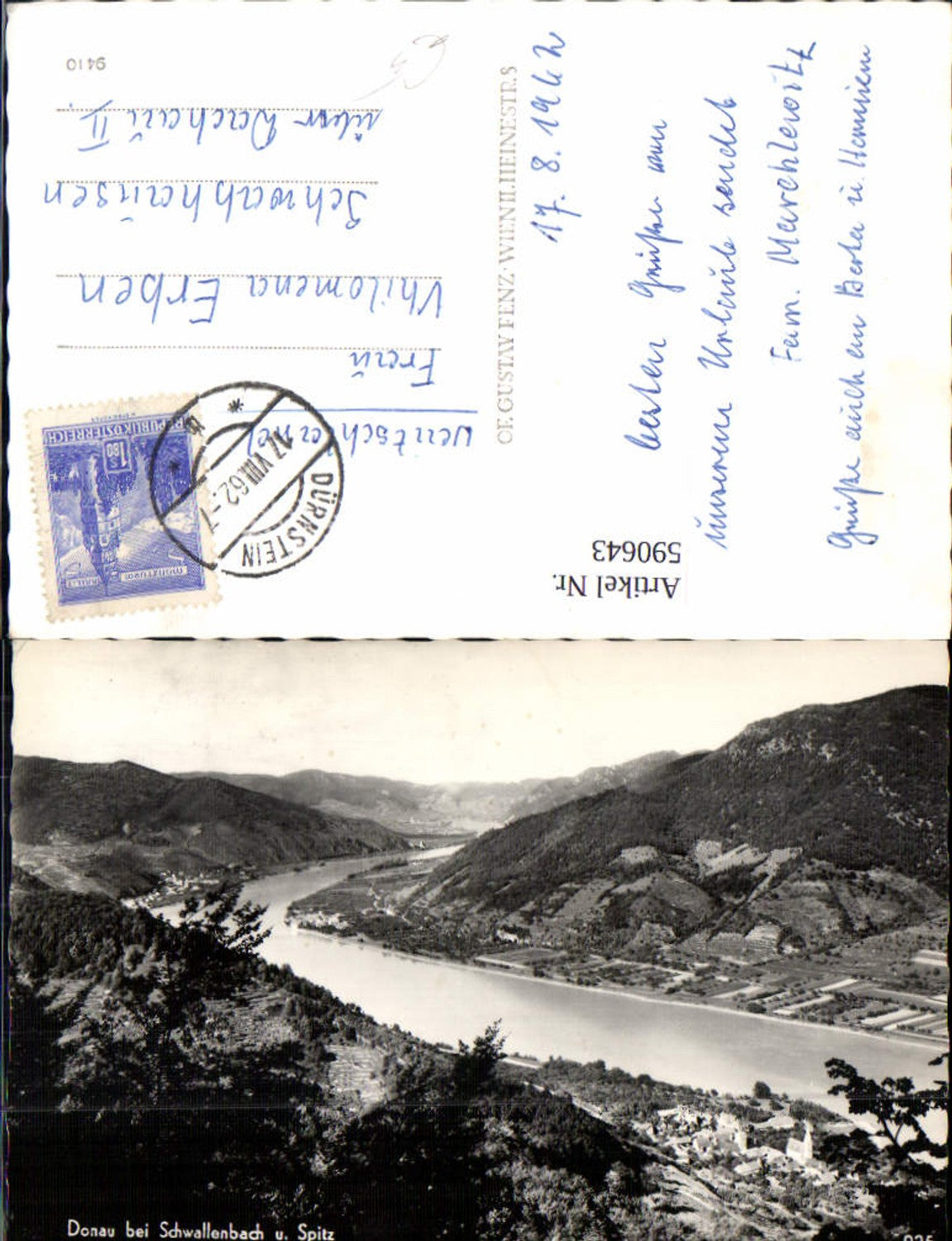 590643,Foto Ak Donau b. Schwallenbach u. Spitz