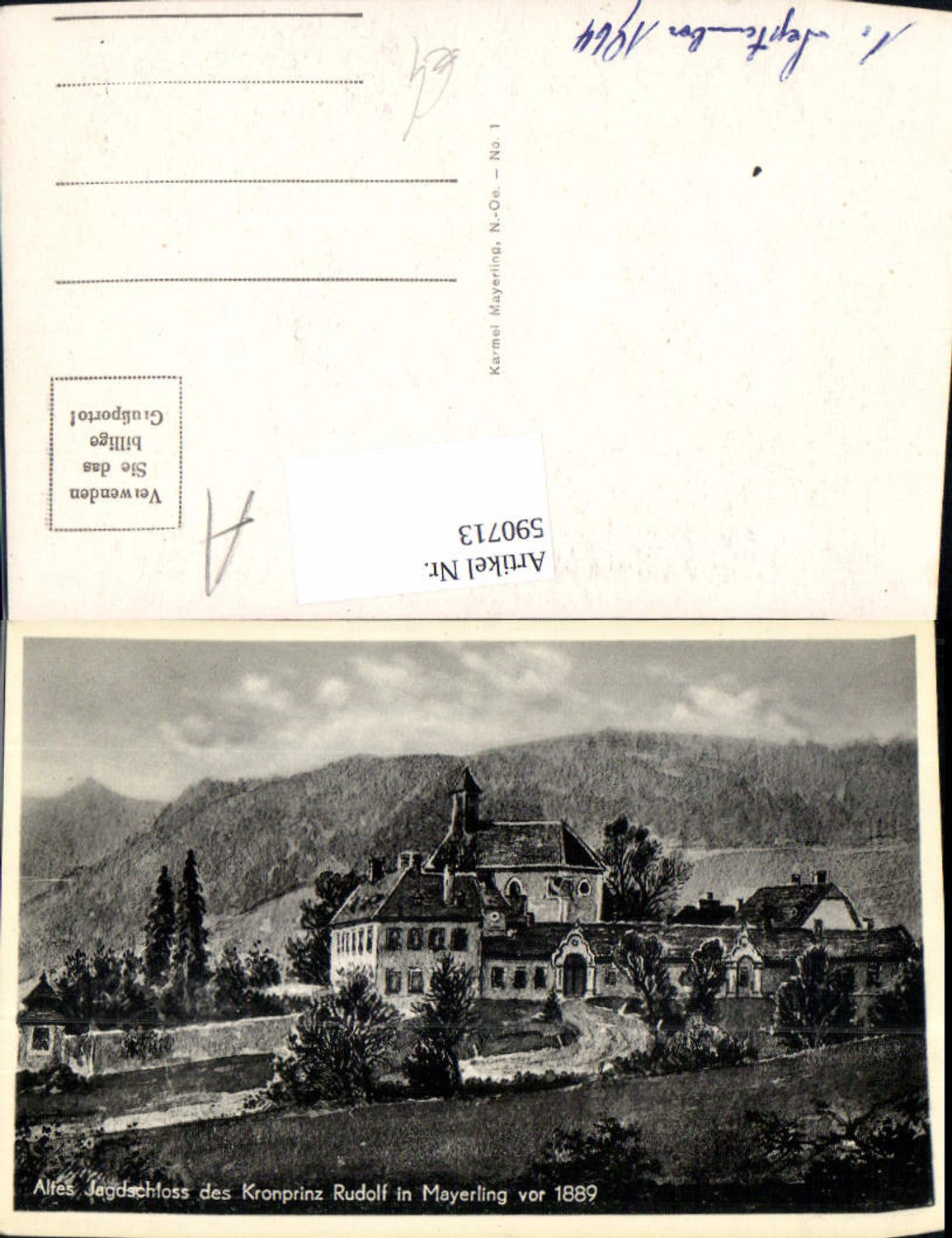 590713,Künstler Ak Alland Mayerling Altes Jagdschloss Kronprinz Rudolf Adel Monarchie