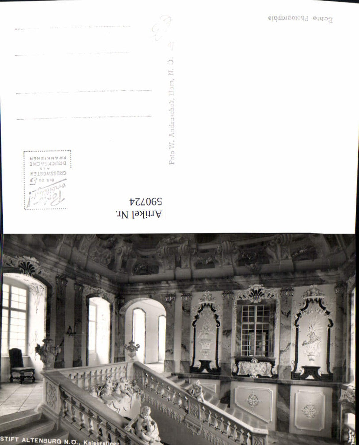 590724,Foto Ak Stift Altenburg Kaiserstiege Innen Stift