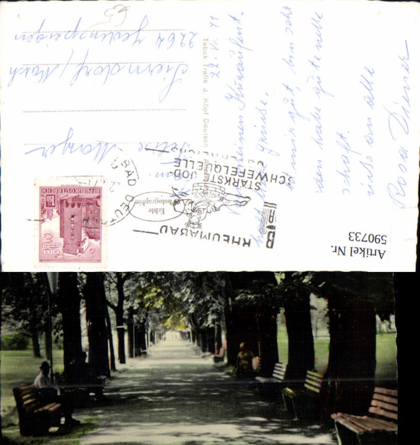 590733,Foto Ak Bad Deutsch-Altenburg Kurpark Allee