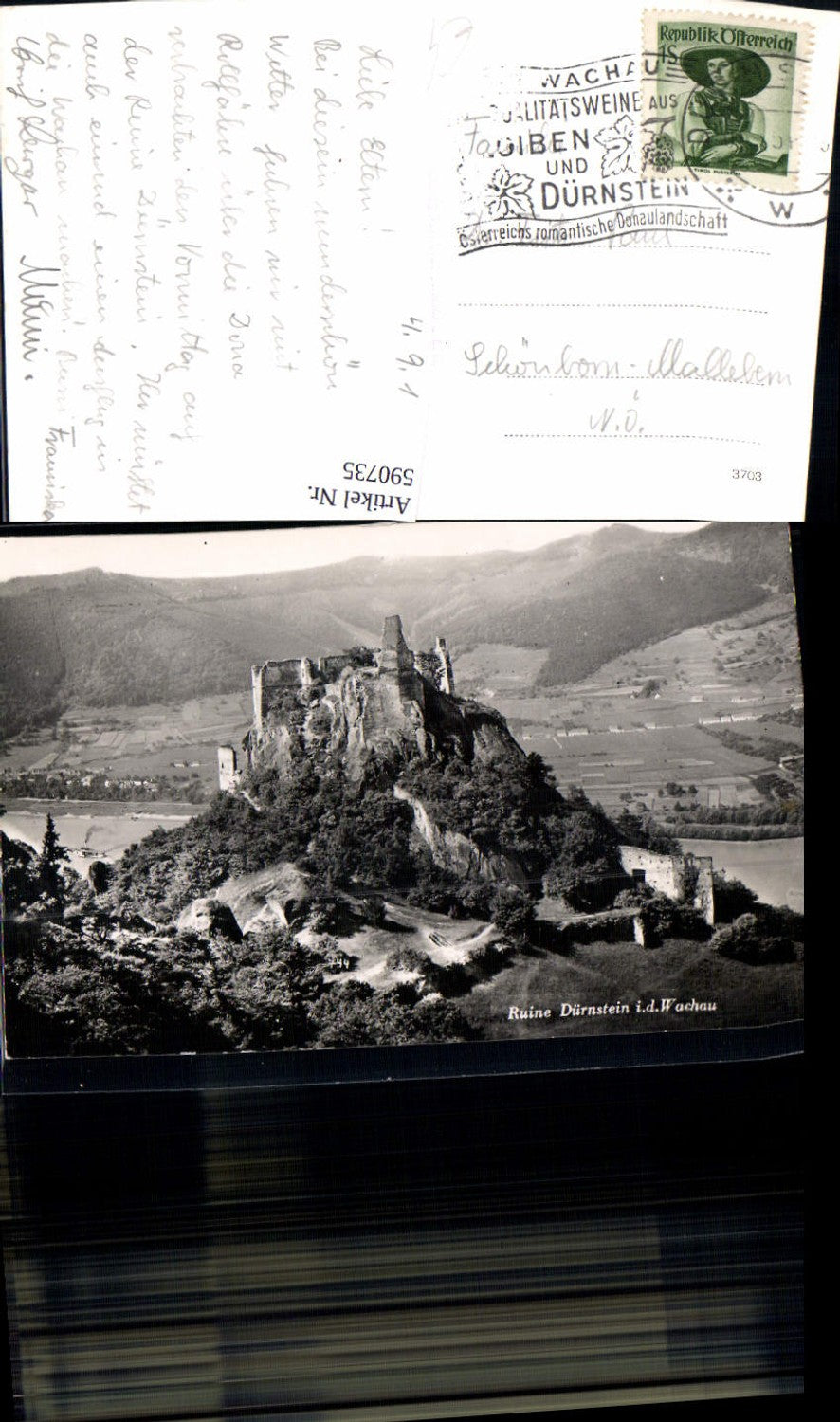 590735,Foto Ak Dürnstein Ruine Dürnstein i. d. Wachau
