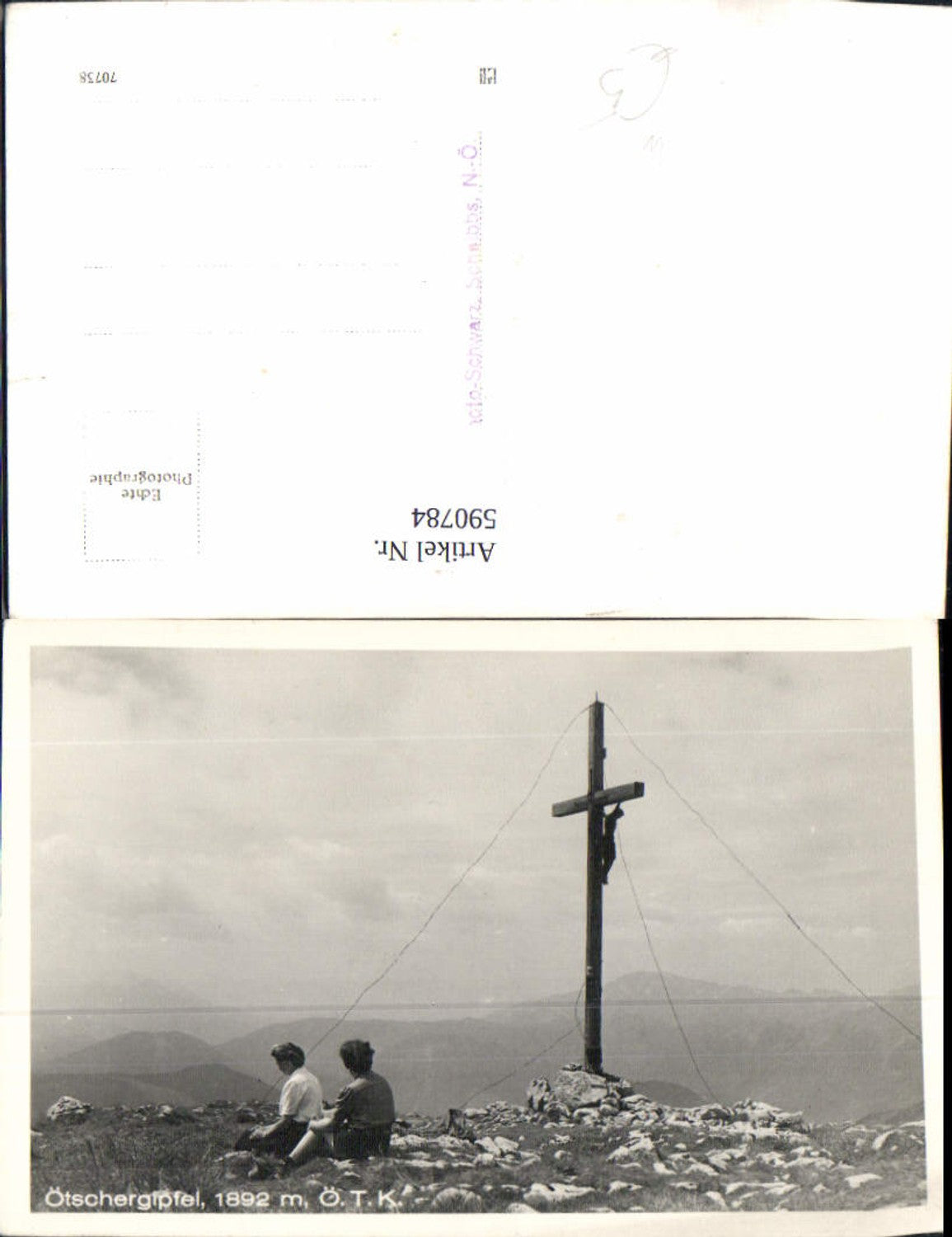 590784,Foto Ak Ötschergipfel Gipfelkreuz Ötscher Lackenhof
