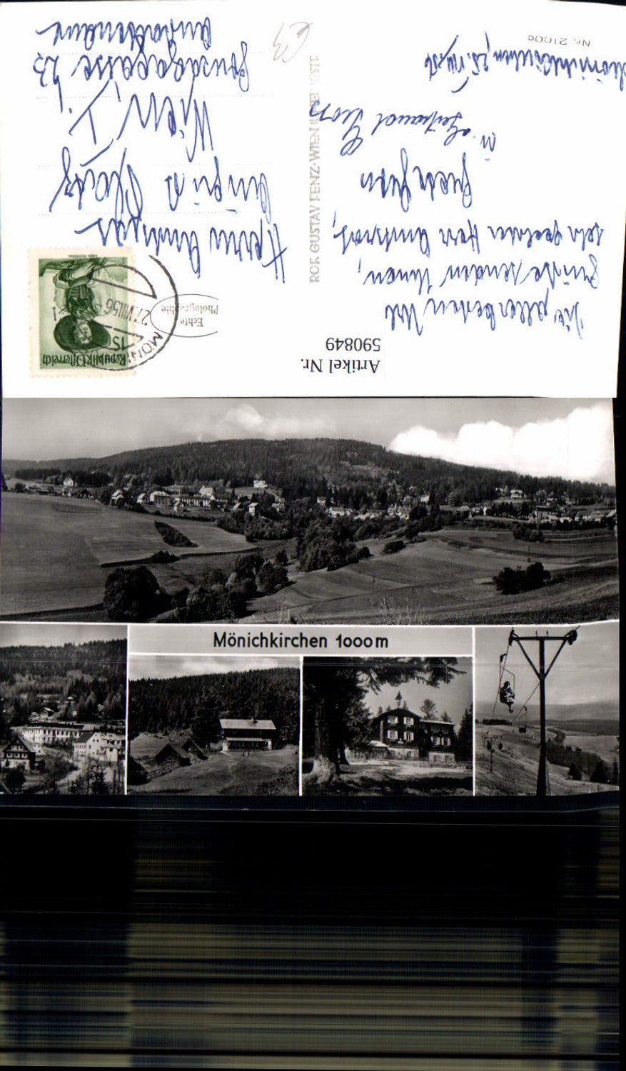 590849,Mehrbild Ak Mönichkirchen a. Wechsel Sessellift Totale