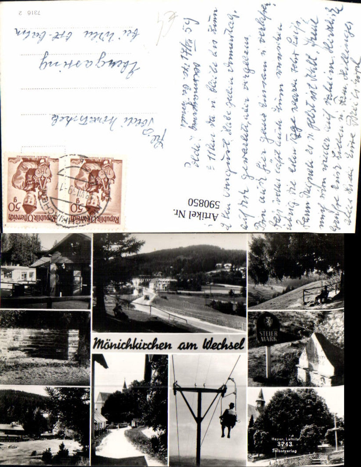 590850,Mehrbild Ak Mönichkirchen a. Wechsel Sessellift Ansichten