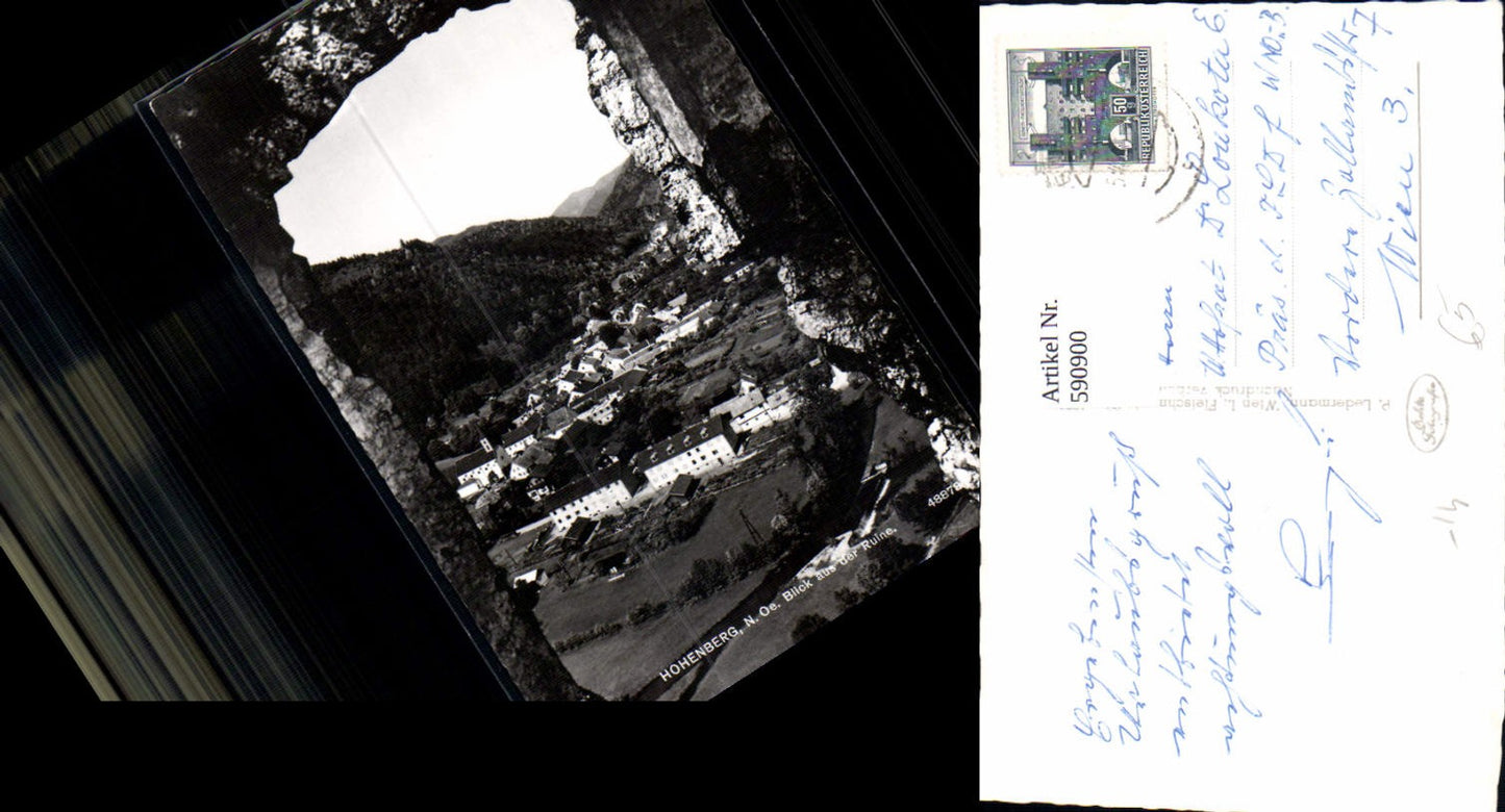 590900,Foto Ak Hohenberg Blick a. d. Ruine