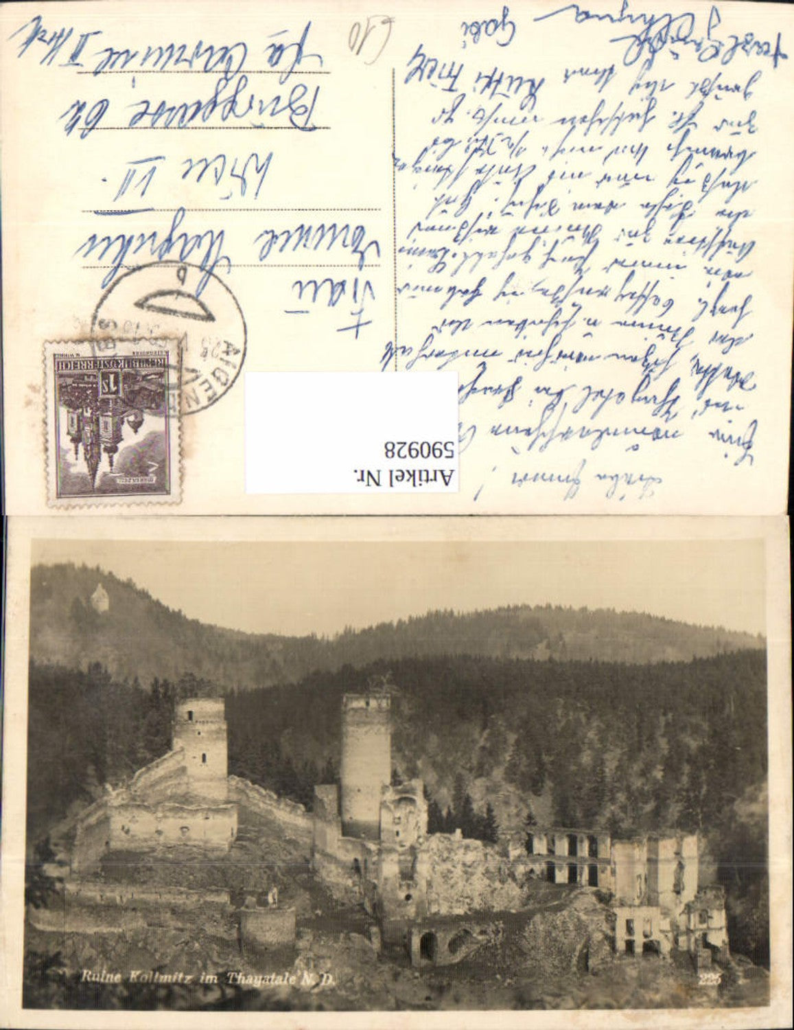 590928,Foto Ak Raabs an der Thaya Kollmitzgraben i. Thayathale Ruine Kollmitz