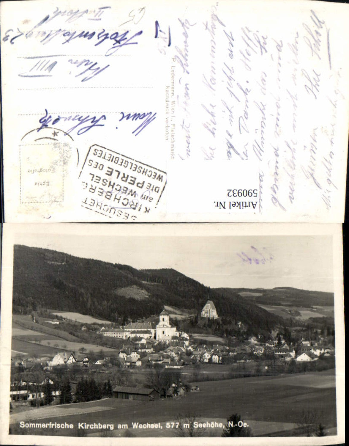 590932,Foto Ak Kirchberg a. Wechsel Totale