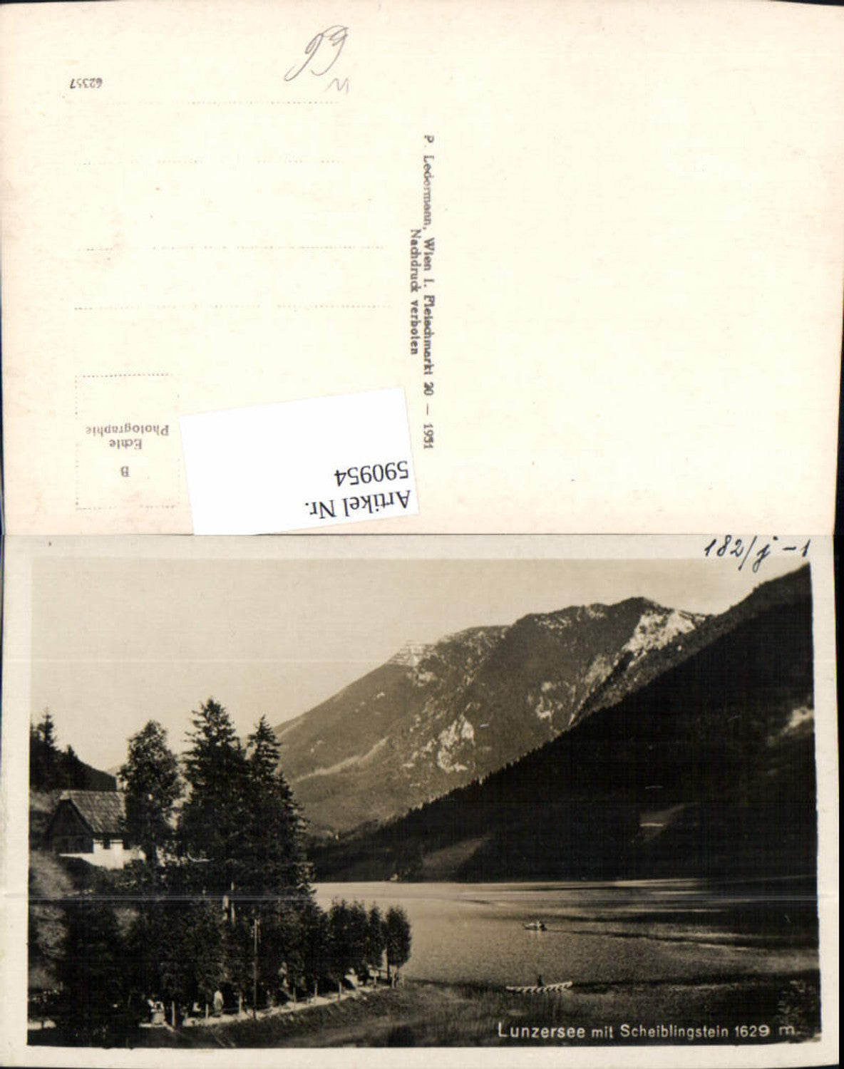 590954,Foto Ak Lunzersee m. Scheiblingstein Lunz a. See Boot Ruderboot