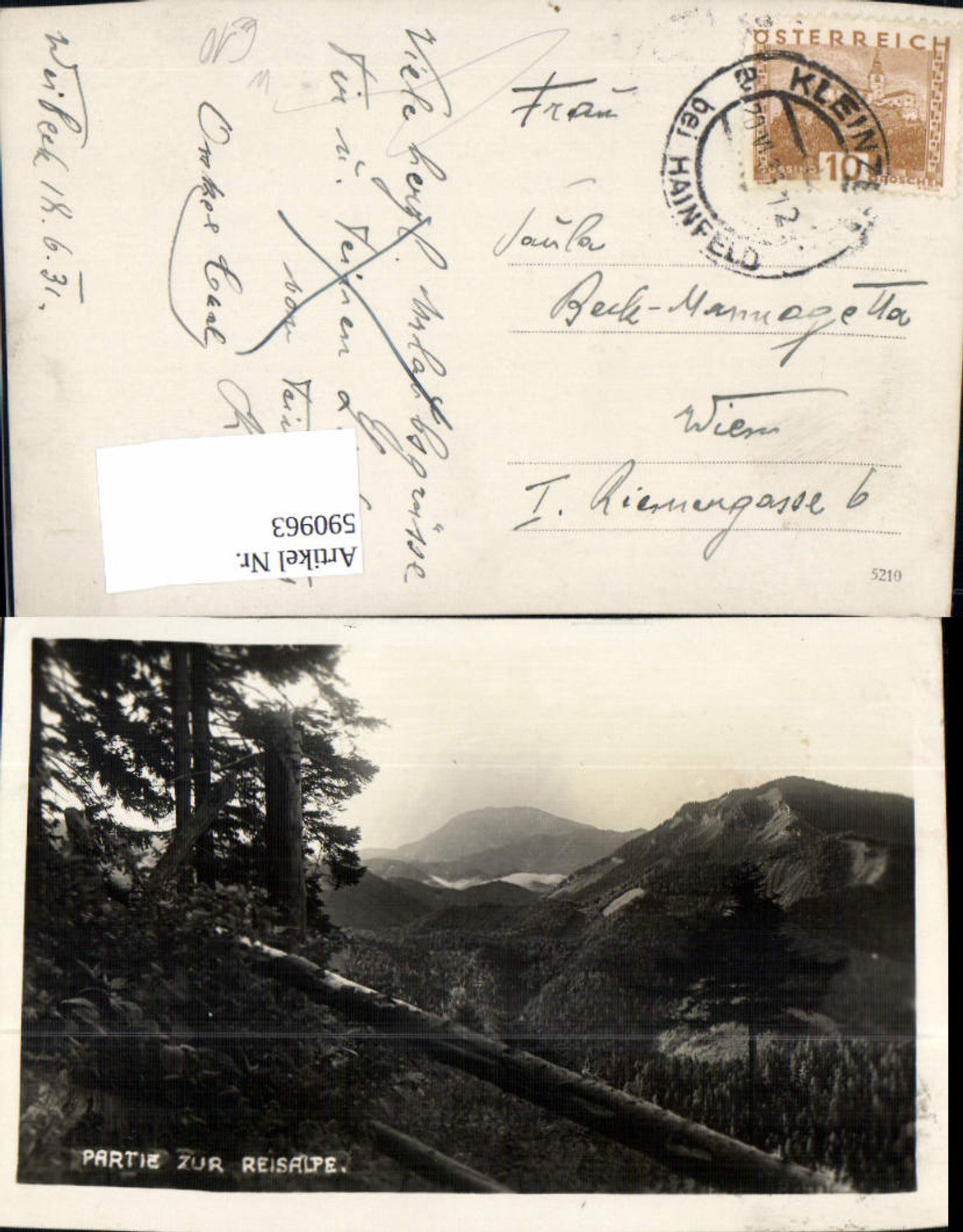 590963,Foto Ak Partie zur Reisalpe b. Lilienfeld Hohenberg