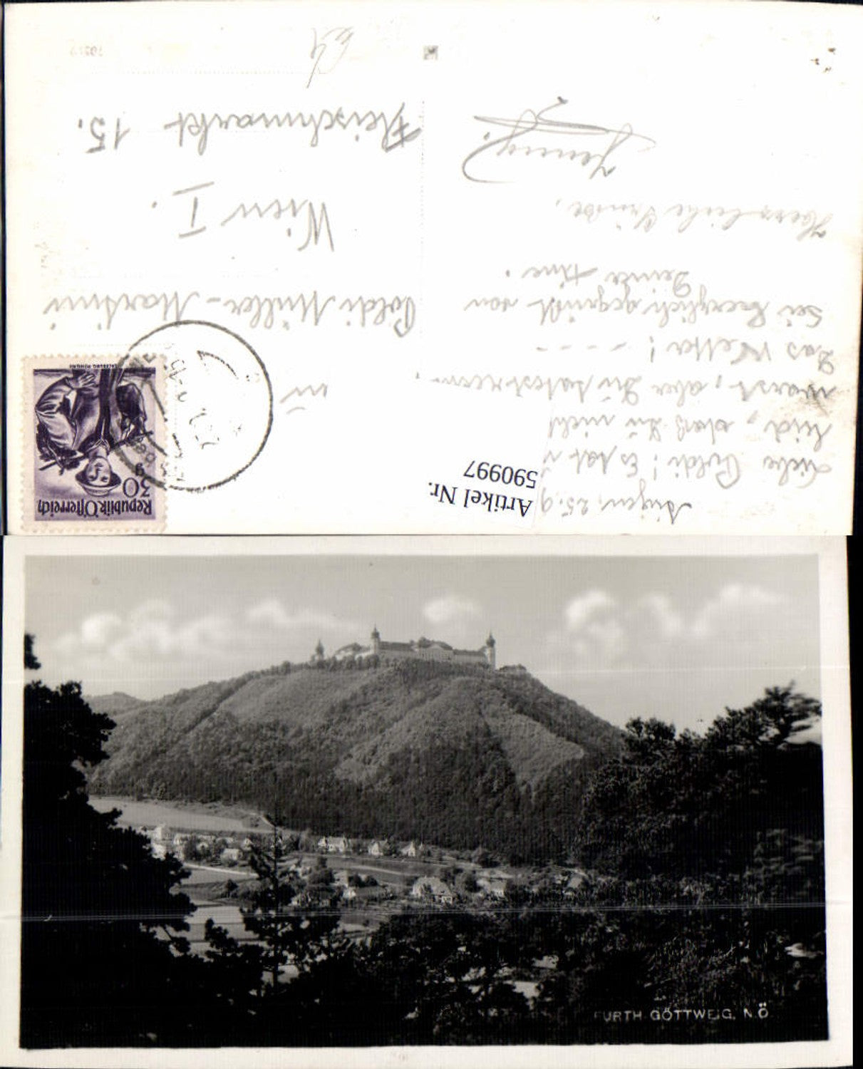 590997,Foto Ak Furth b. Göttweig Ansicht m. Stift