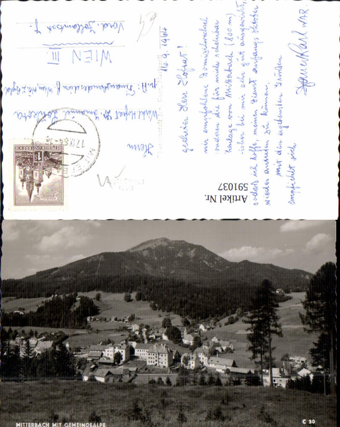 591037,Foto Ak Mitterbach am Erlaufsee m. Gemeindealpe