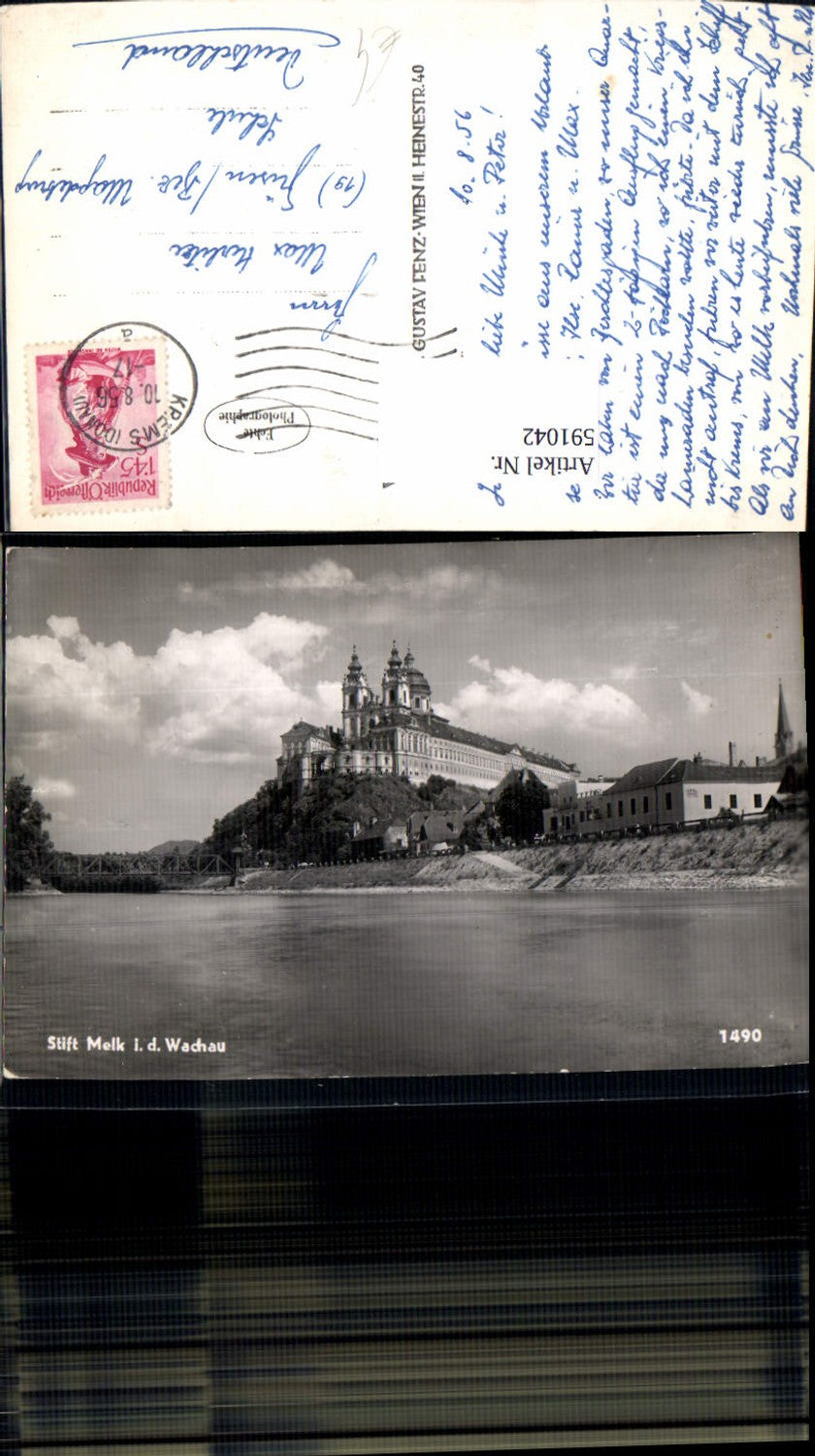 591042,Foto Ak Melk a. d. Donau Wachau Stift
