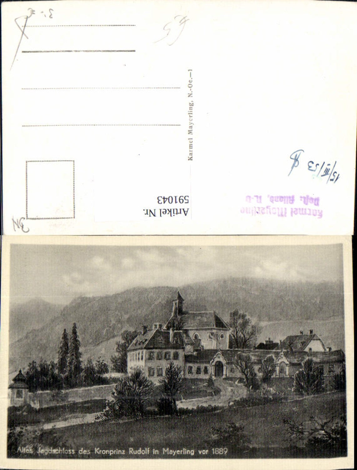 591043,Altes Jagdschloss d. Kronprinz Rudolf Mayerling Alland