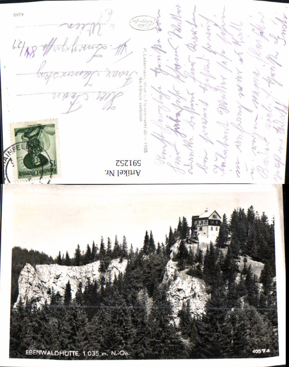 591252,Foto Ak Ebenwaldhütte b. Kleinzell