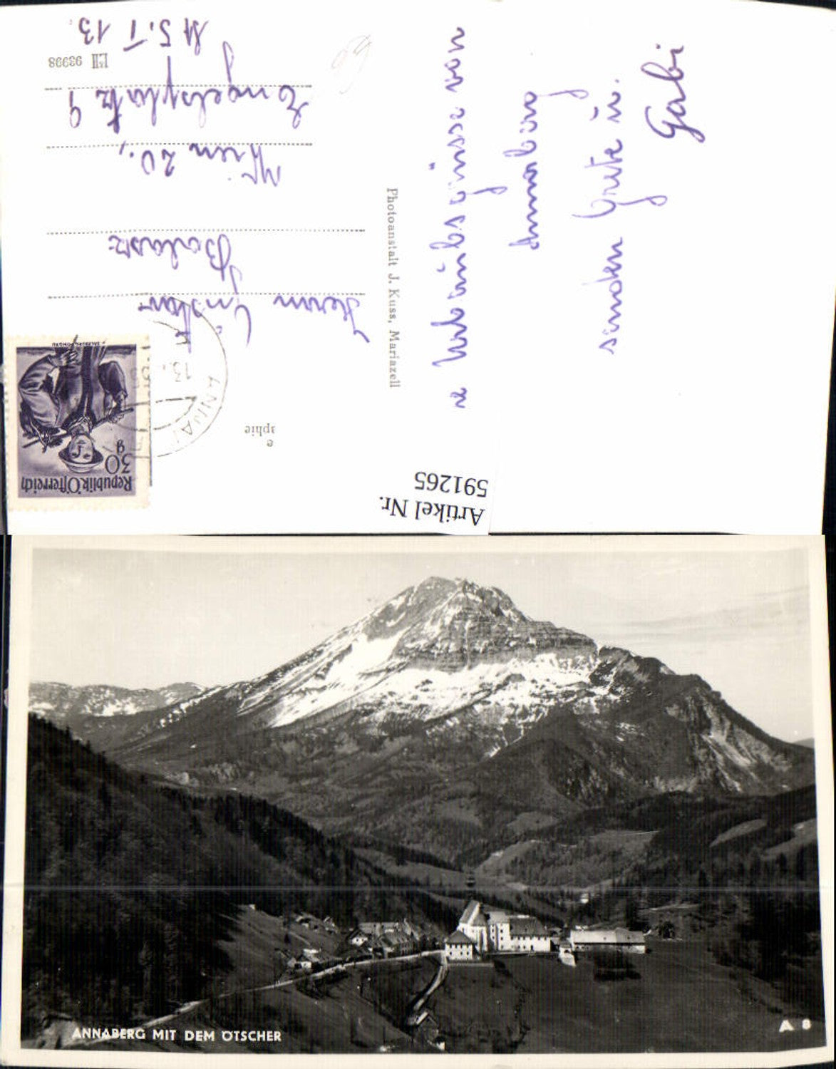 591265,Foto Ak Annaberg mit Ötscher