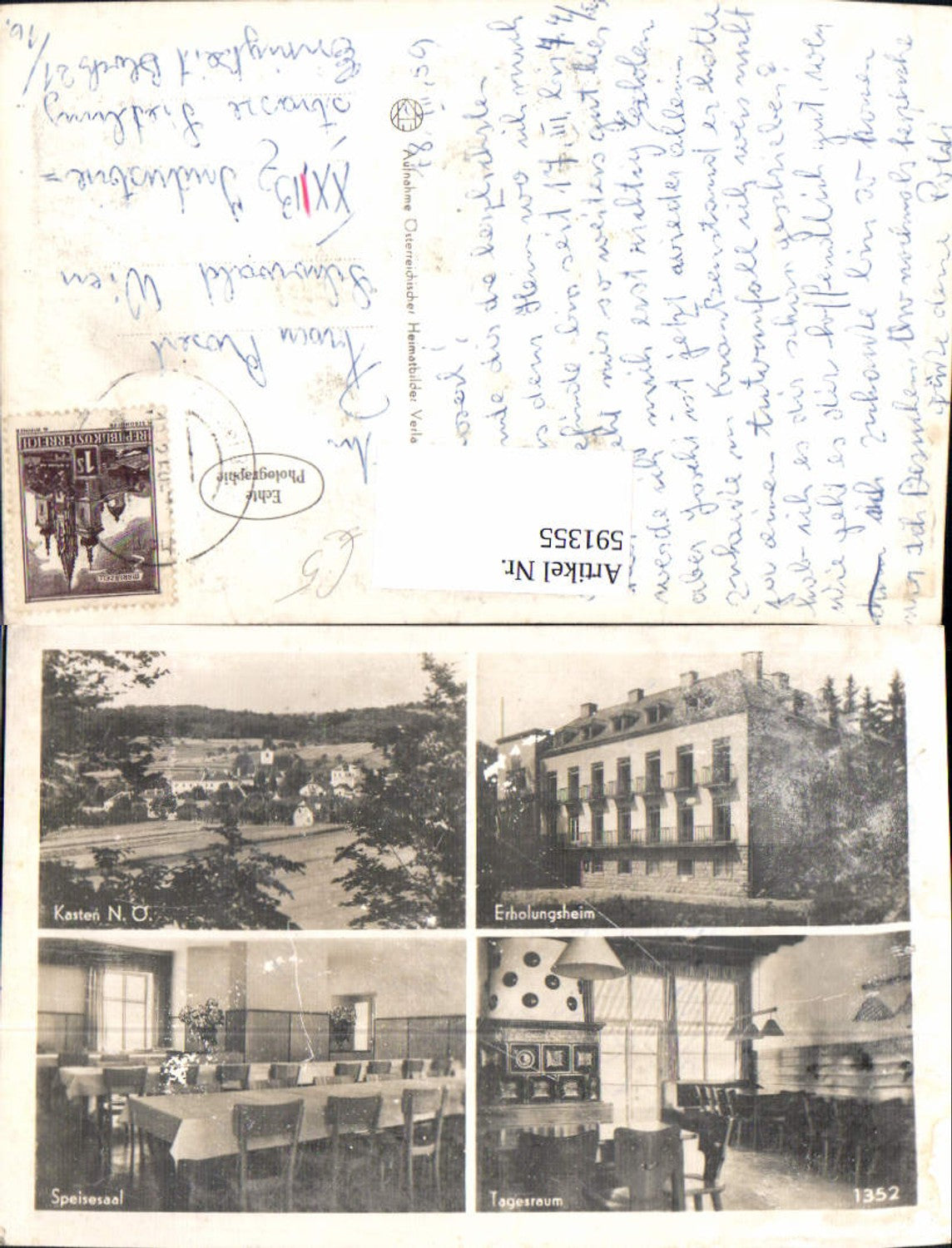 591355,Mehrbild Ak Kasten bei Böheimkirchen Erholungsheim Tagesraum