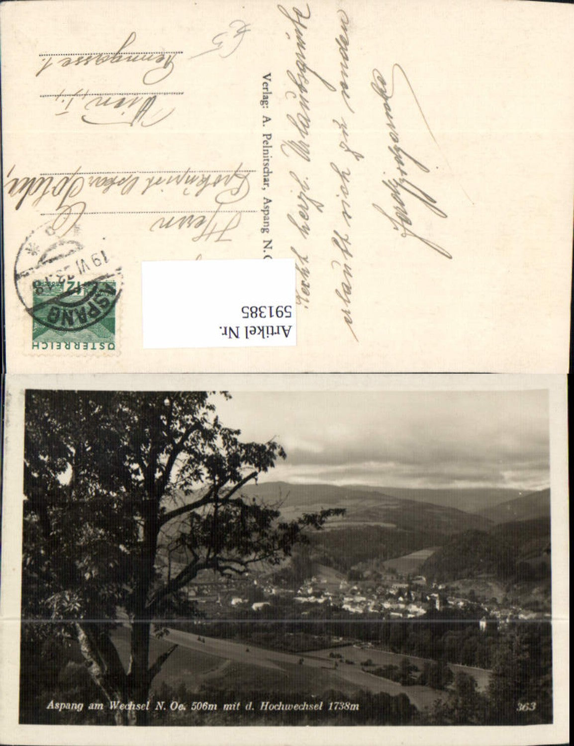 591385,Aspang a. Wechsel m. d. Hochwechsel Aspang-Markt