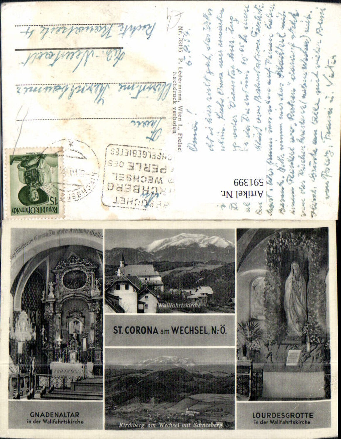 591399,Mehrbild Ak St. Corona am Wechsel Gnadenaltar Lourdesgrotte