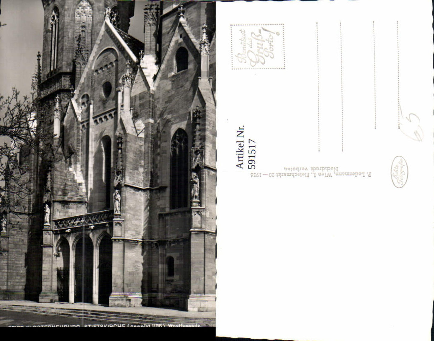 591517,Foto Ak Stift Klosterneuburg Stiftskirche Westfassade