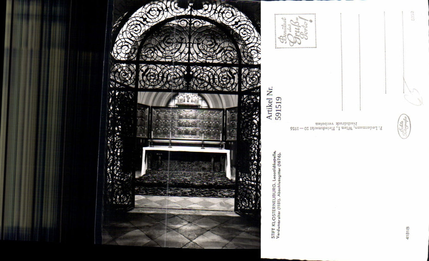 591519,Foto Ak Stift Klosterneuburg Leopoldikapelle Verduneraltar Abschlussgitter