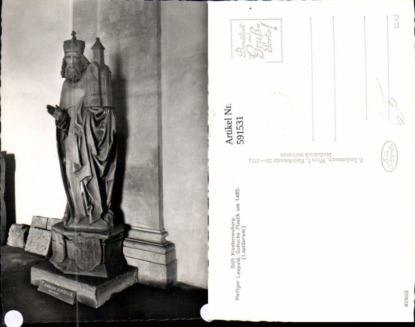 591531,Foto Ak Stift Klosterneuburg Heiliger Leopold Statue