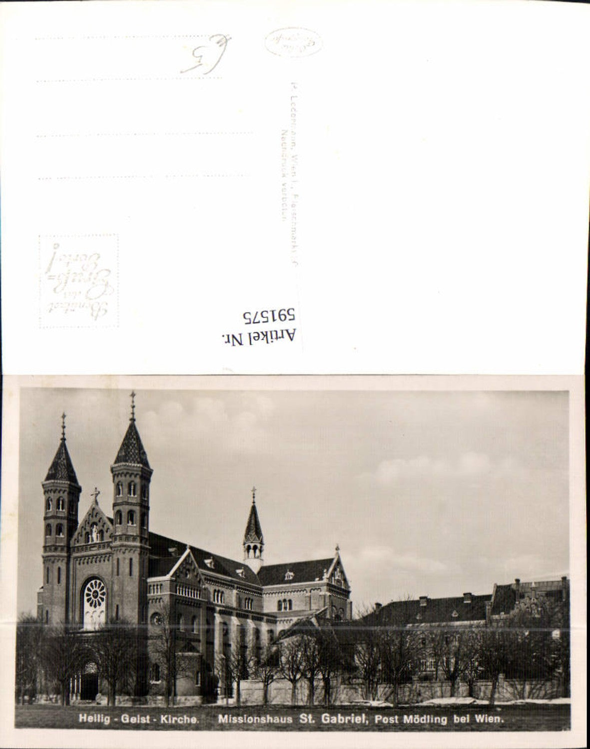 591575,Foto Ak Heilig-Geist-Kirche Missionshaus St Gabriel Mödling