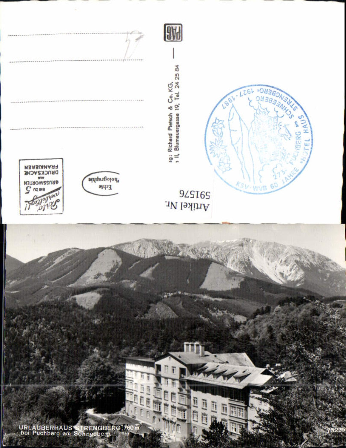 591576,Foto Ak Urlauberhaus Strengberg b. Puchberg a. Schneeberg