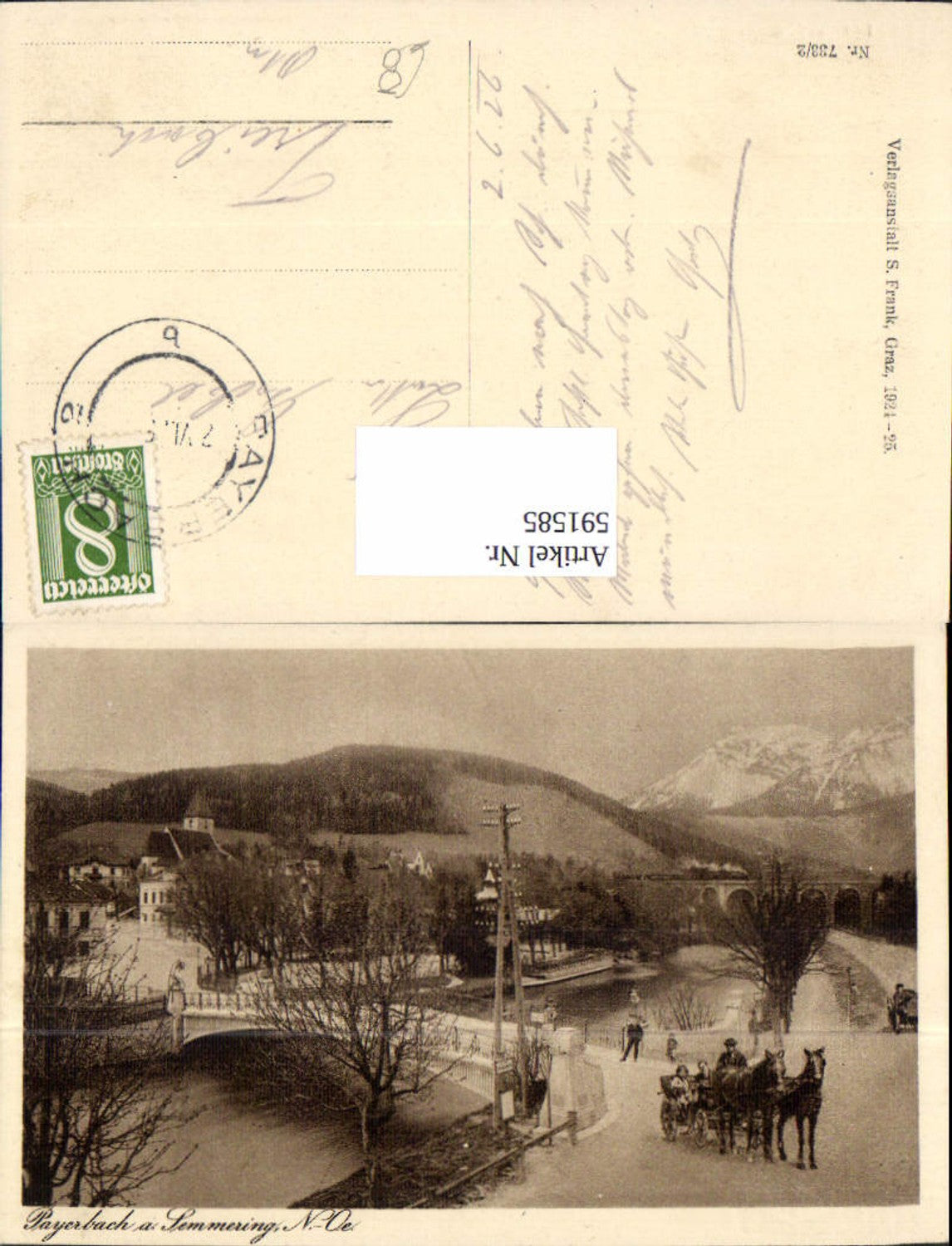 591585,Payerbach a. Semmering Brücke Kutsche