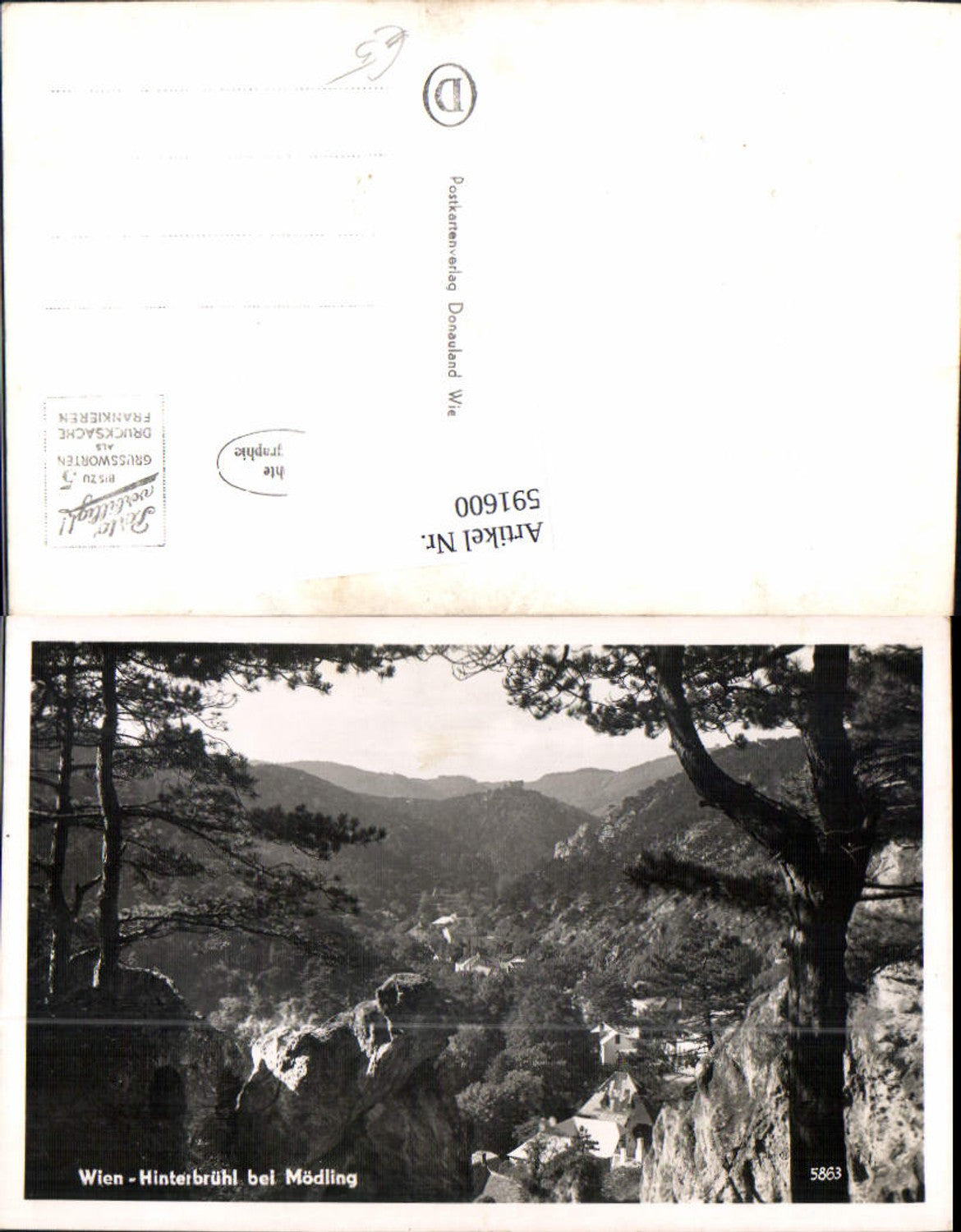 591600,Foto Ak Hinterbrühl b. Mödling Landschaft