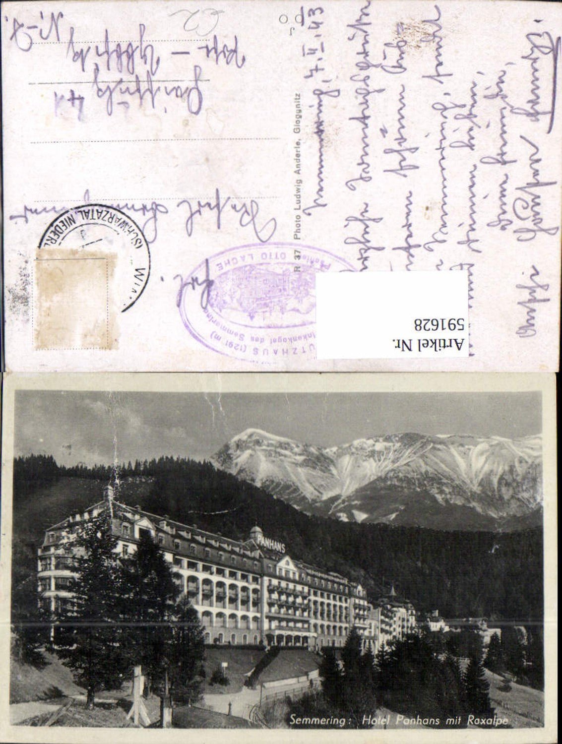 591628,Semmering Hotel Panhans m. Raxalpe