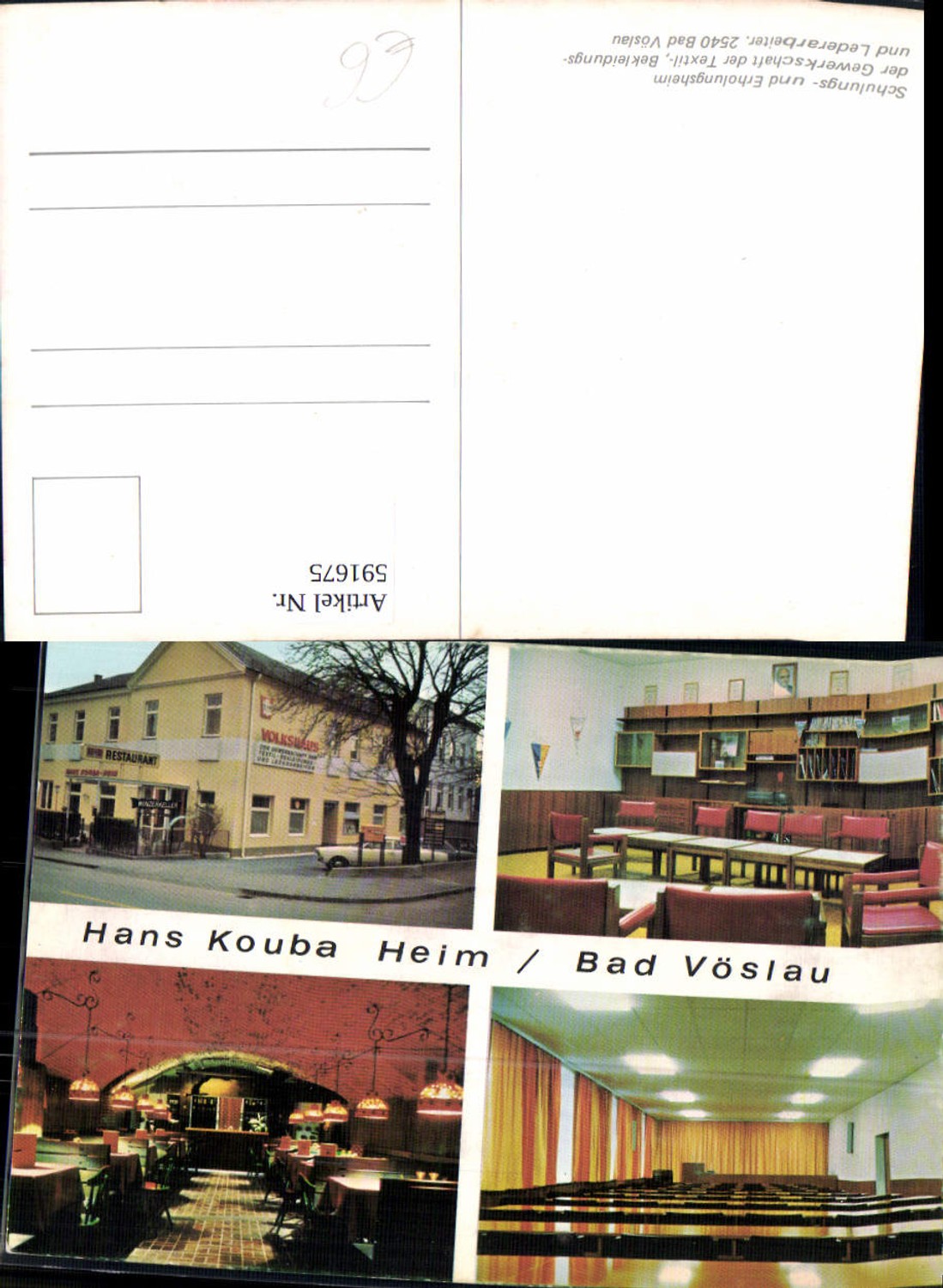 591675,Mehrbild Ak Bad Vöslau Hans Kouba Heim