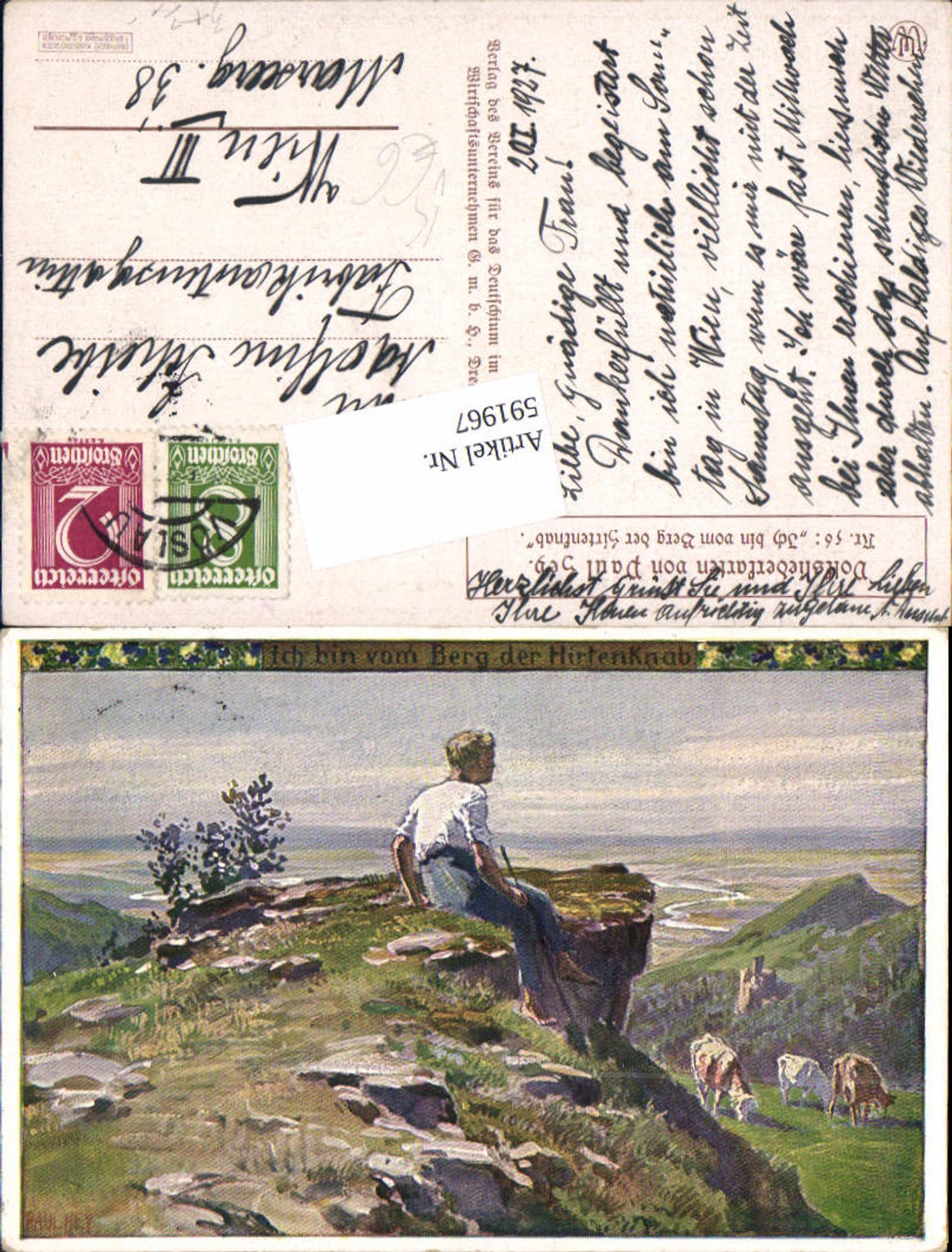 591967,tolle Künstler AK Paul Hey Volksliedkarte 56