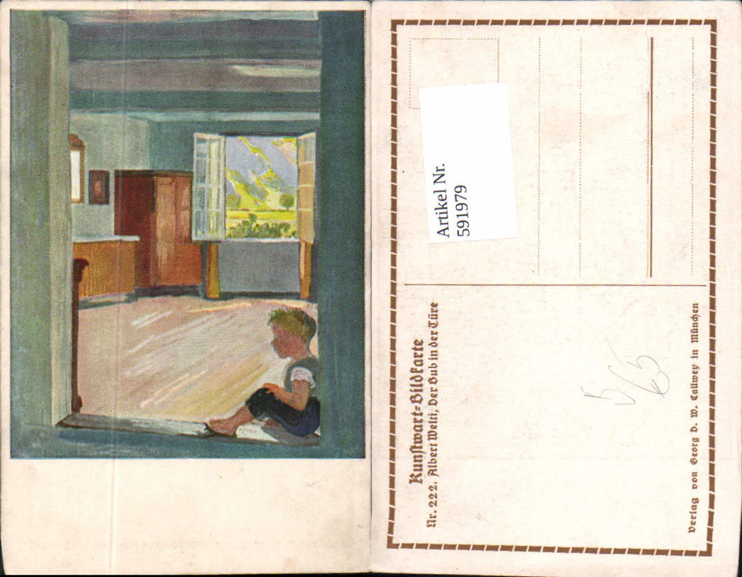 591979,tolle Künstler AK Albert Welti Kunstwart Bildkarte 222