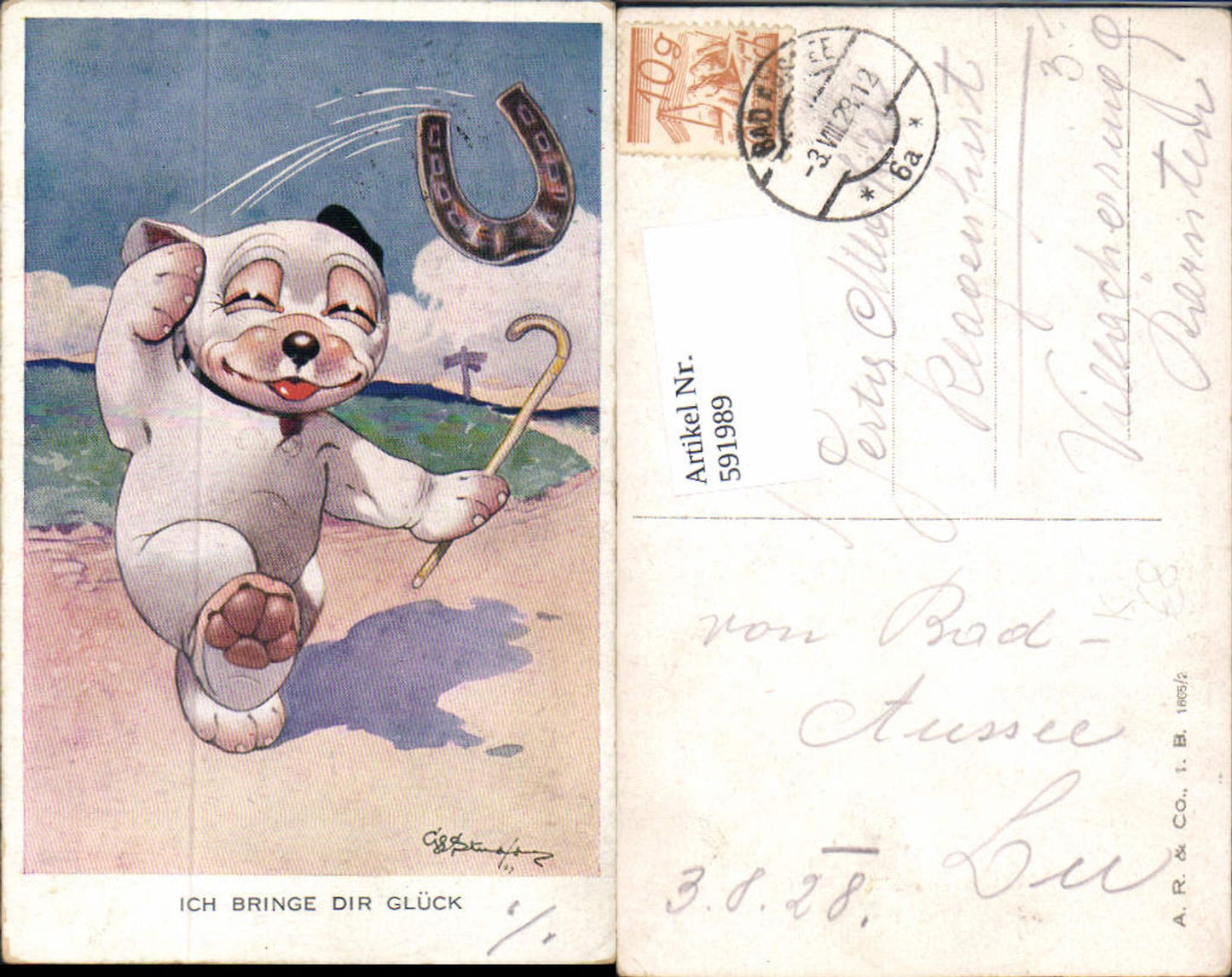 591989,tolle Künstler AK Bonzo George E. Studdy Humor A.R. & Co. 1665/2