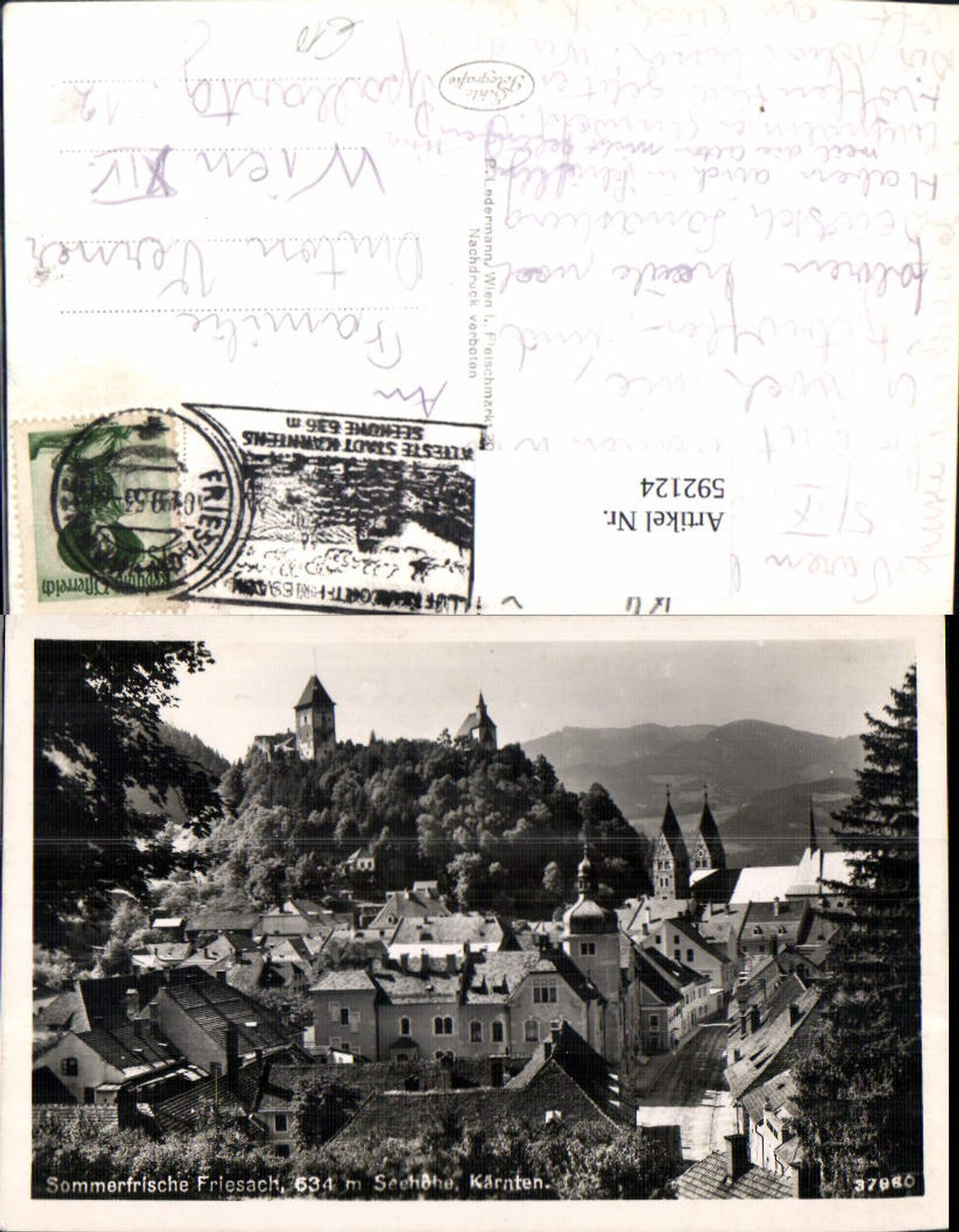 592124,Foto Ak Friesach Ansicht
