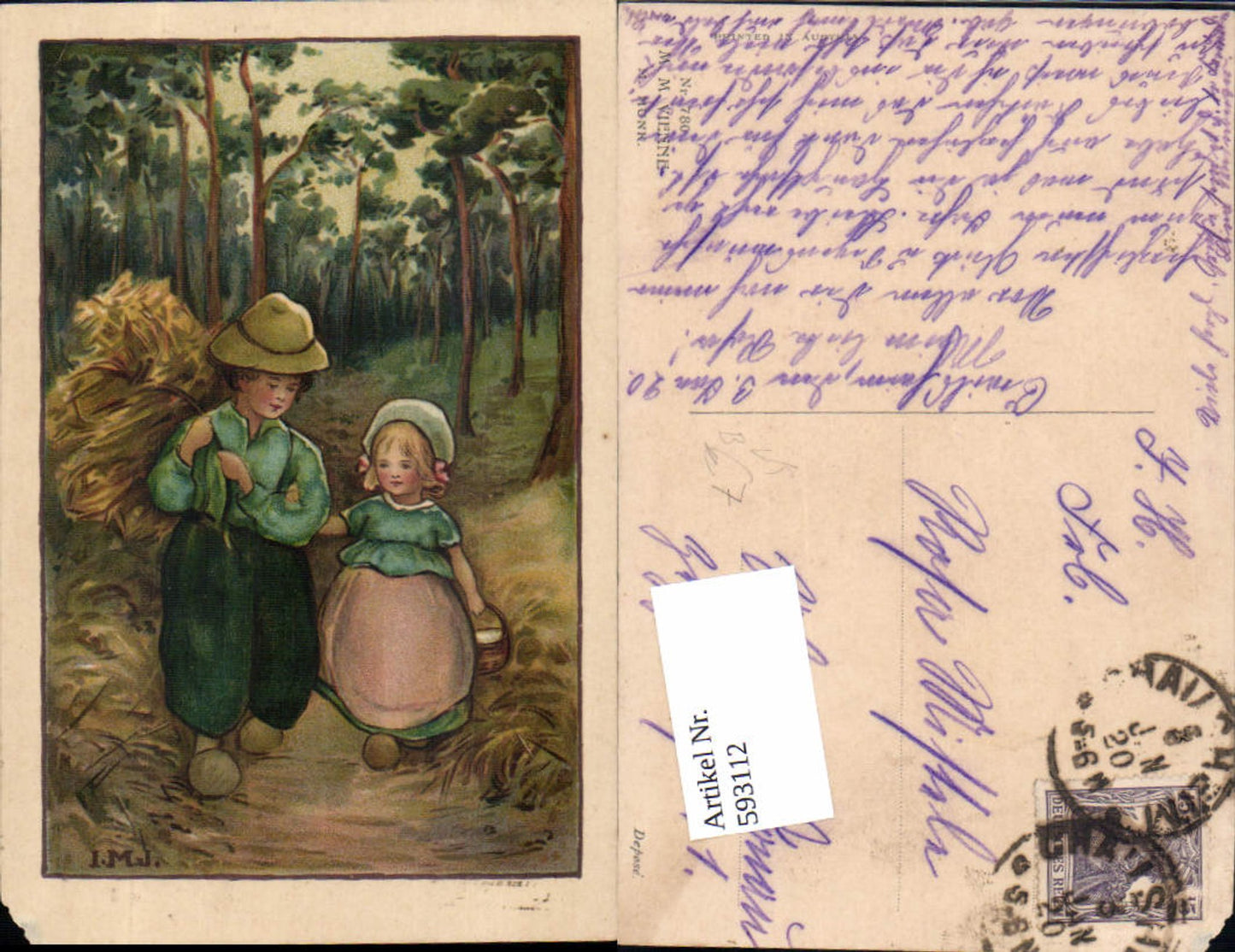 593112,tolle Künstler AK I.M.J. Kinder pub Munk Vienne 780