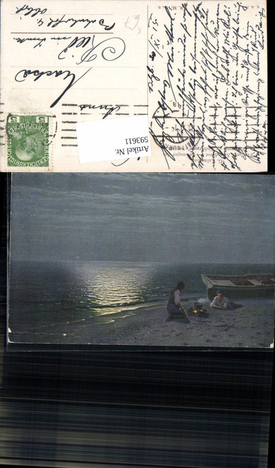 593611,Künstler AK G. Kalmykoff Fischer Fischen pub Theo Stroefer Russische Meister 8