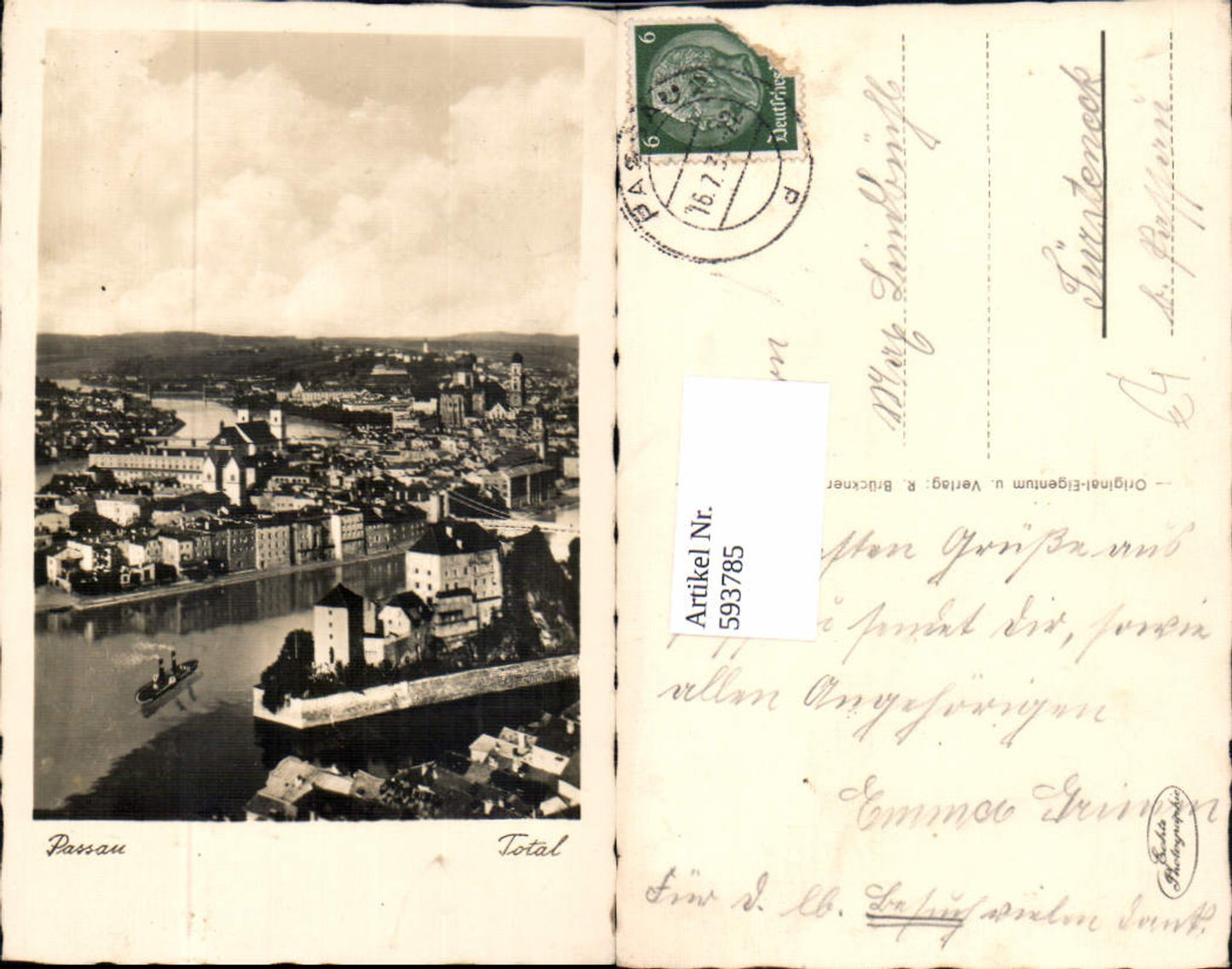 593785,Foto Ak Passau Total Schiff Dampfer