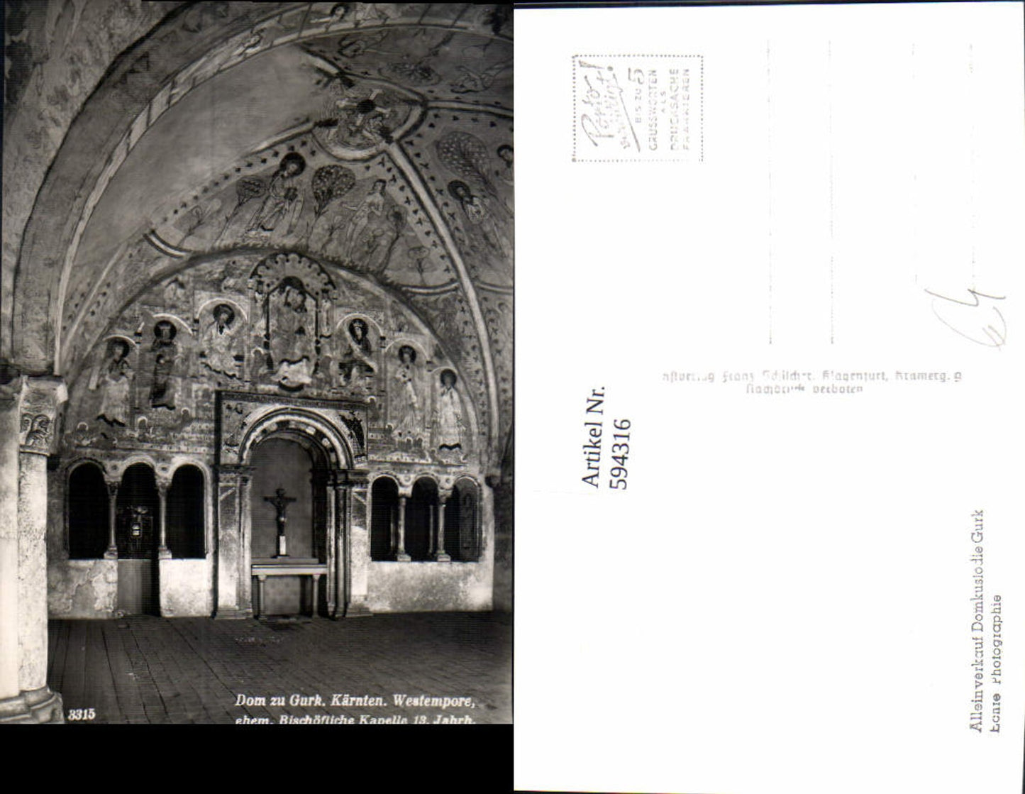 594316, Photo Ak Gurk Cathedral Interior West Gallery