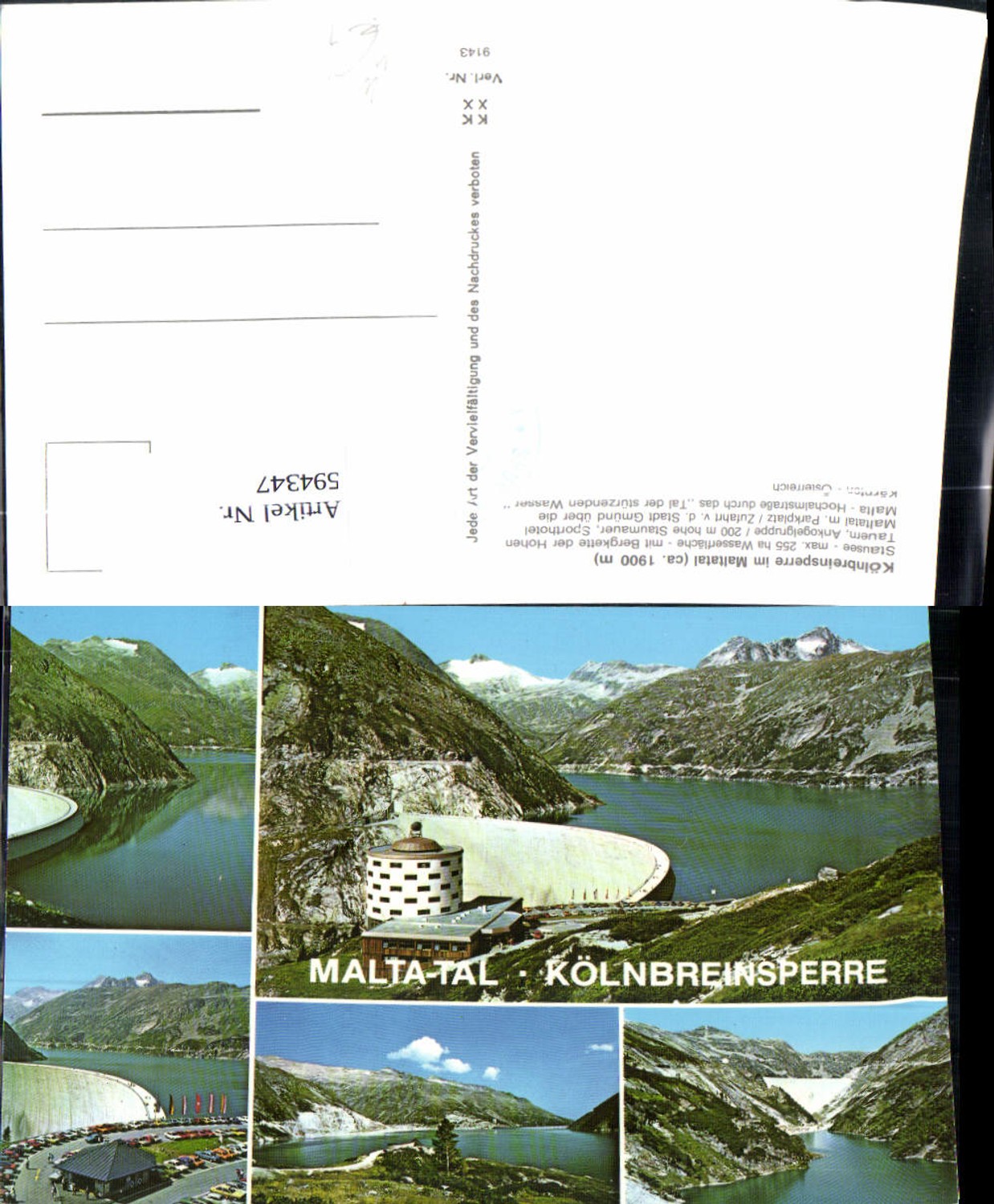 594347,Mehrbild Ak Malta Maltatal Kölnbreinsperre Talsperre