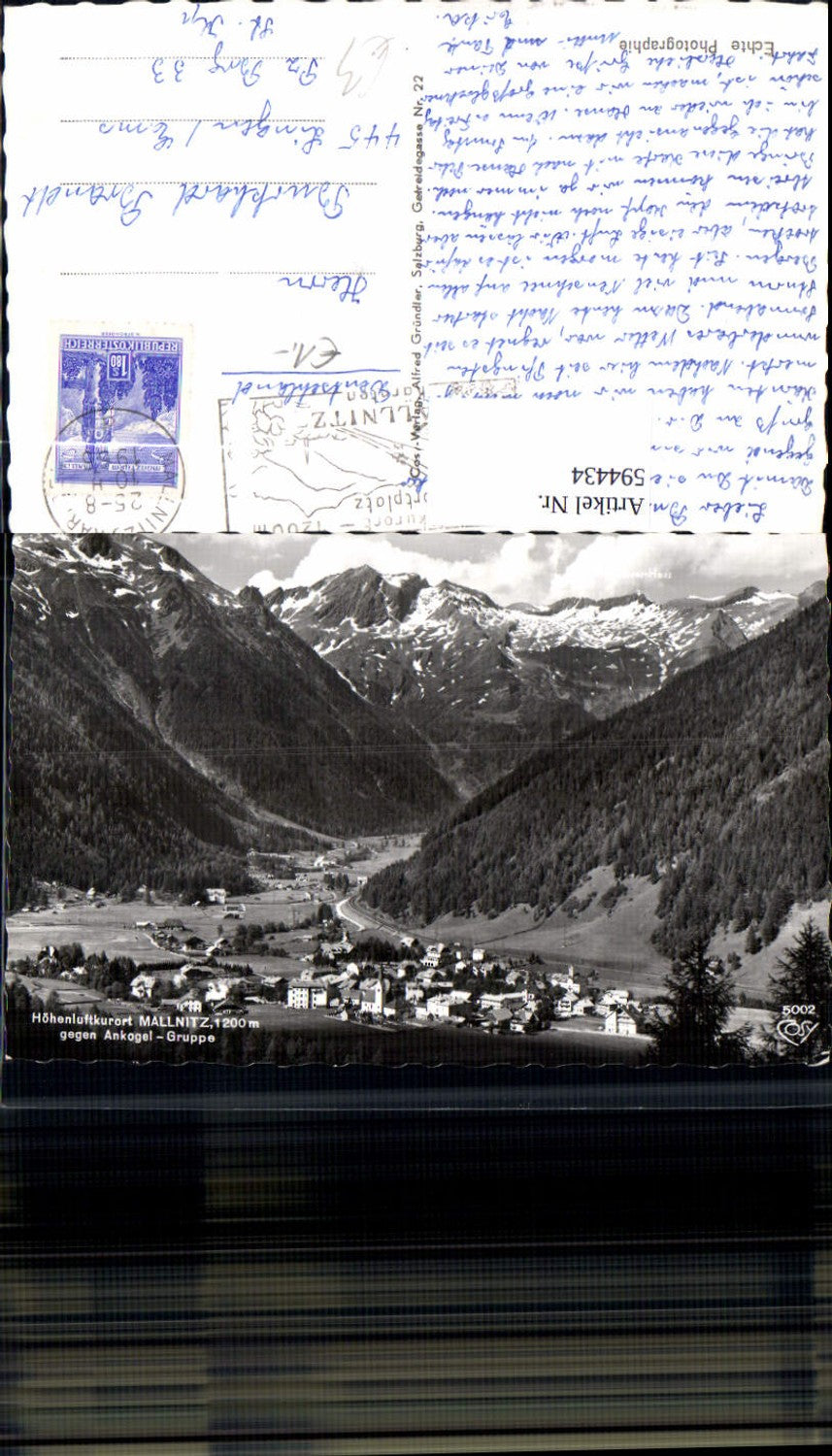 594434,Foto Ak Mallnitz geg. Ankogel-Gruppe