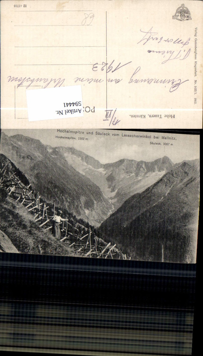 594441,Mallnitz Hochalmspitze u. Säuleck v. Lassacherwinkel