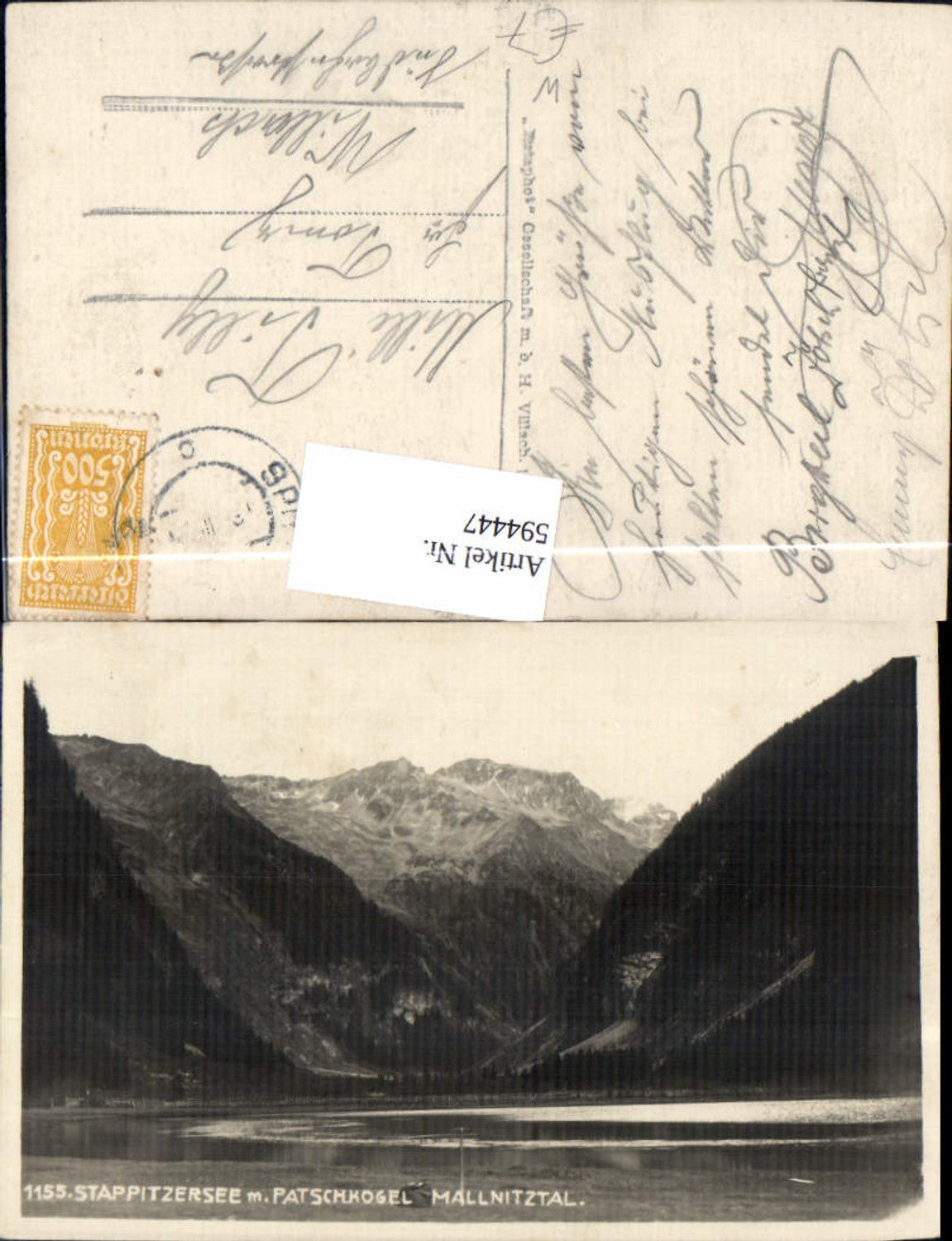 594447,Foto Ak Mallnitz Stappitzer See m. Patschkogel