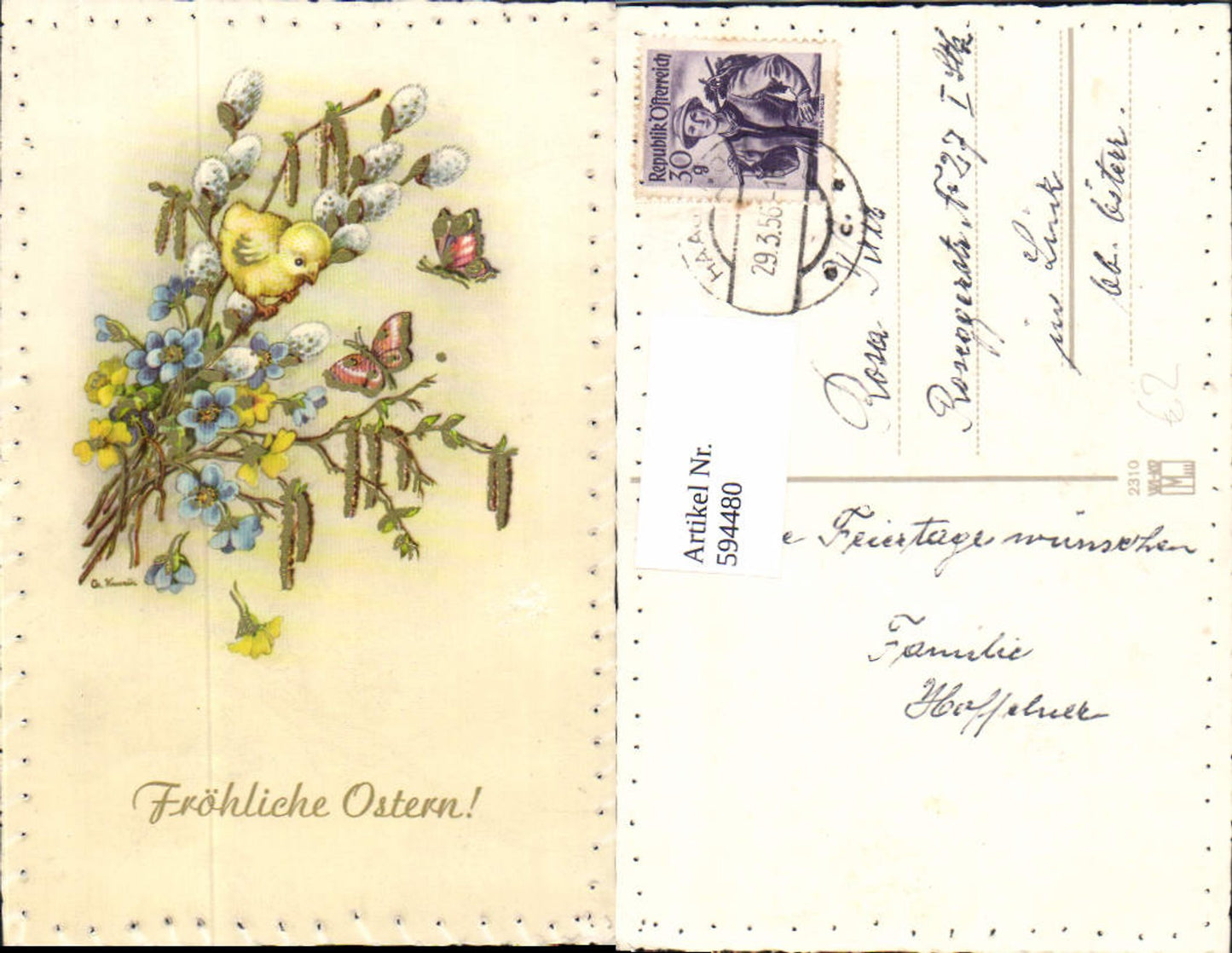 594480,Ostern Palmkätzchen Zweig Blumen Küken Schmetterling