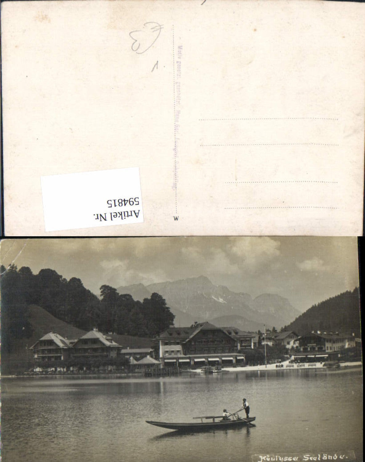 594815,Foto Ak Königsee Seelände Boot Ruderboot Schönau am Königssee pub Hans Gerl