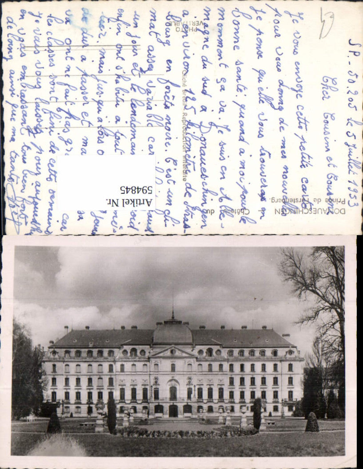 594845,Donaueschingen Chateau du Prince de Fürstenberg Schloss