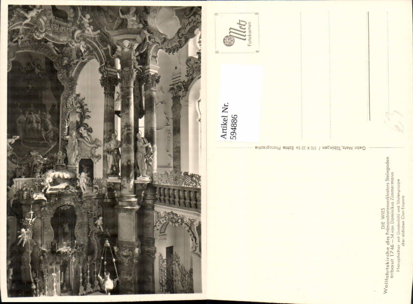 594886,Foto Ak Die Wies Wallfahrtskirche Wieskirche Steingaden Innenansicht